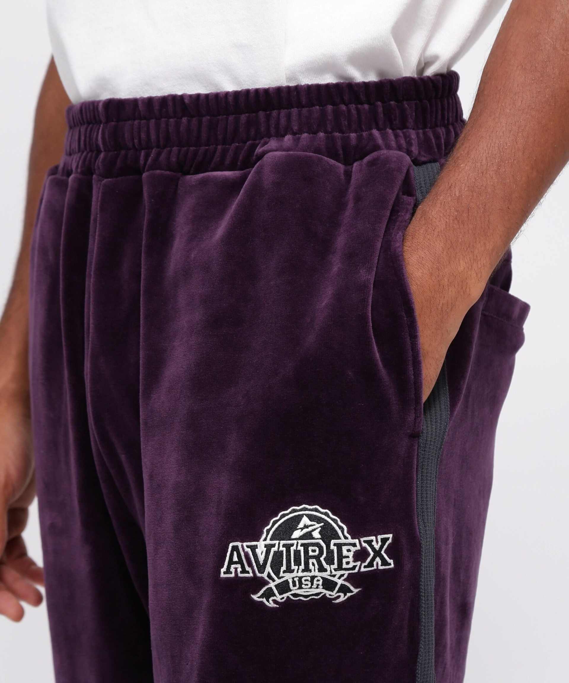 《WER&DEPOT限定》VELOU> T>ACK PANTS / ベロア トラックパンツ パープル