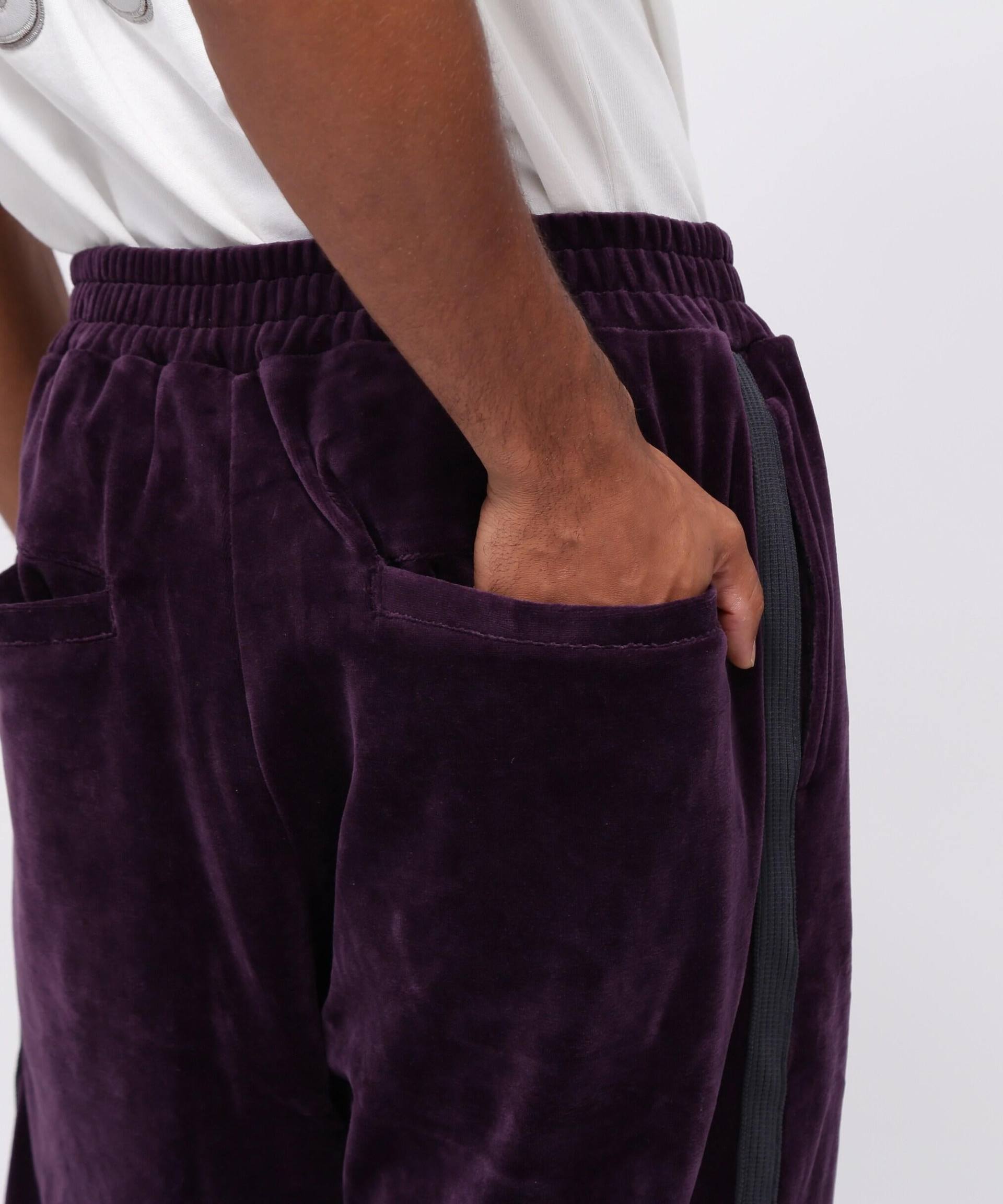 《WER&DEPOT限定》VELOU> T>ACK PANTS / ベロア トラックパンツ パープル