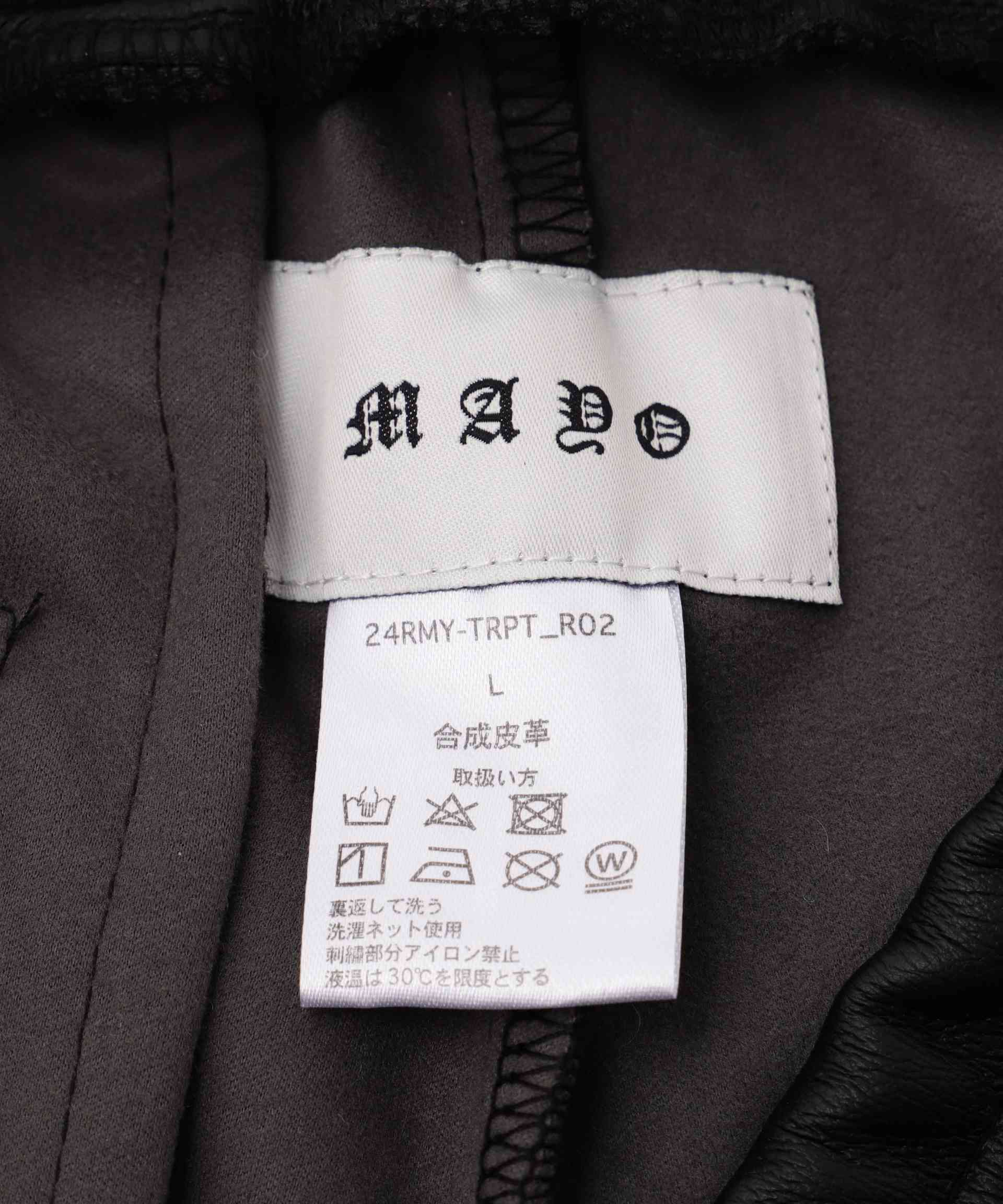 MAYO/メイヨー/別注PU T>ACK PANTS ブラック