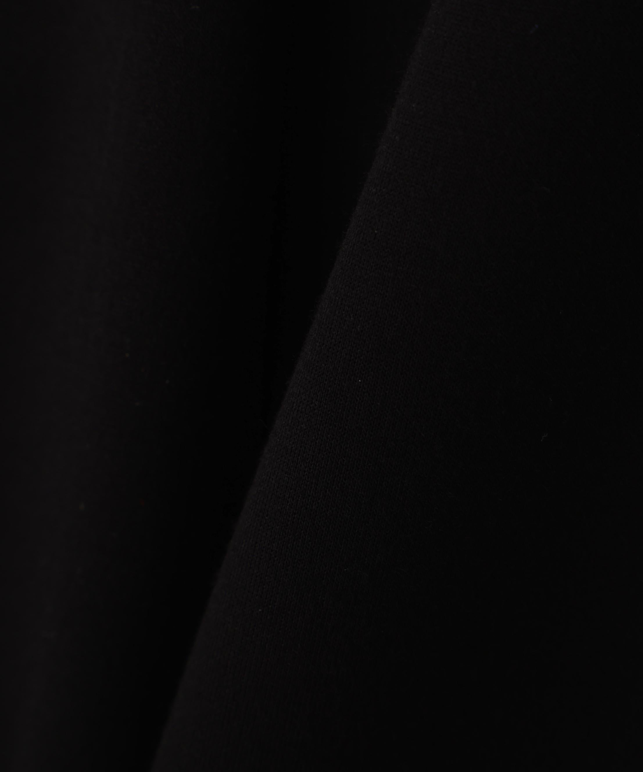 ポロ衿カットソーフレアワンピース ブラック