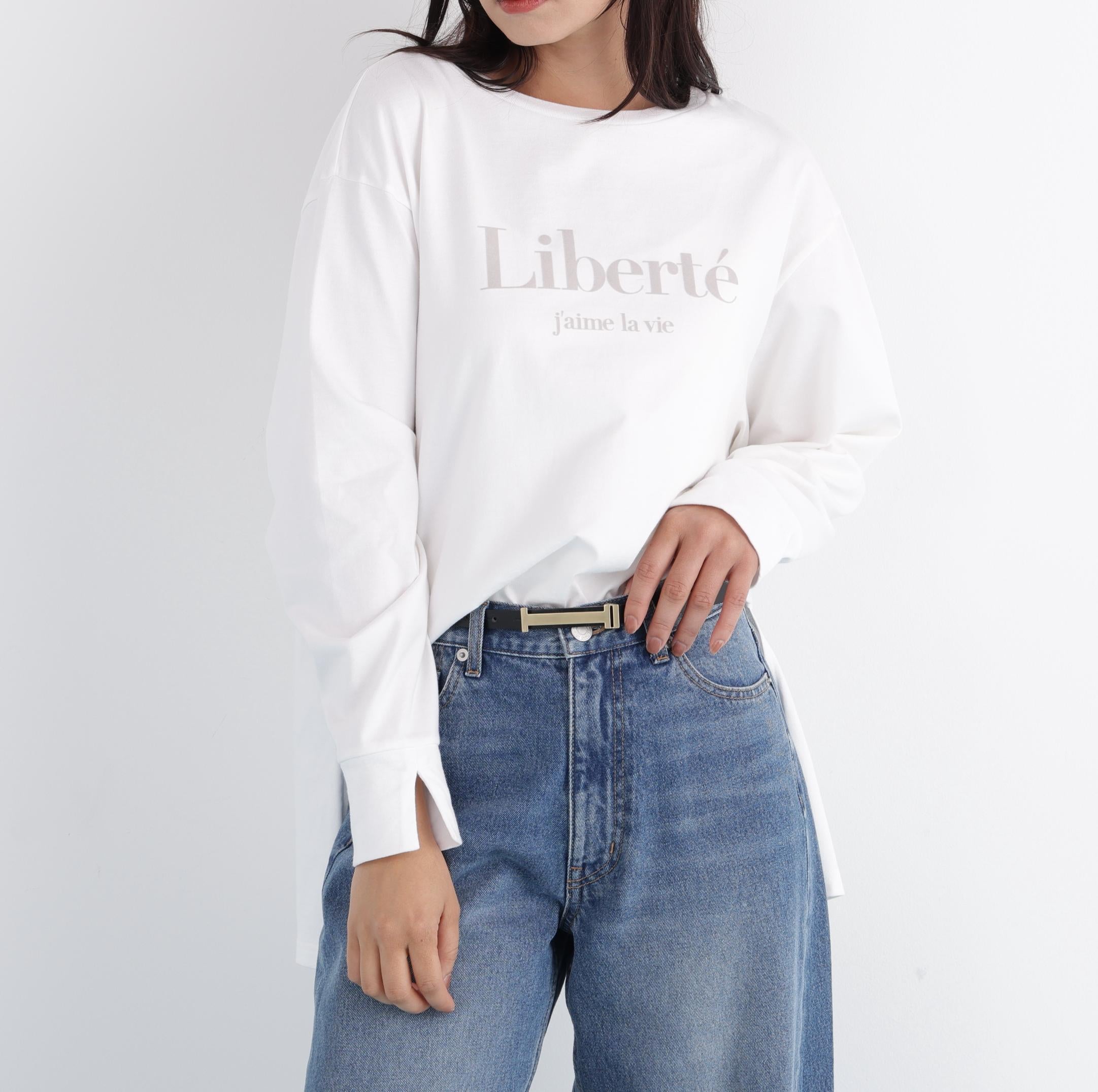 「Ｌｉｂｅｒｔｅ」ロングＴシャツ ホワイト