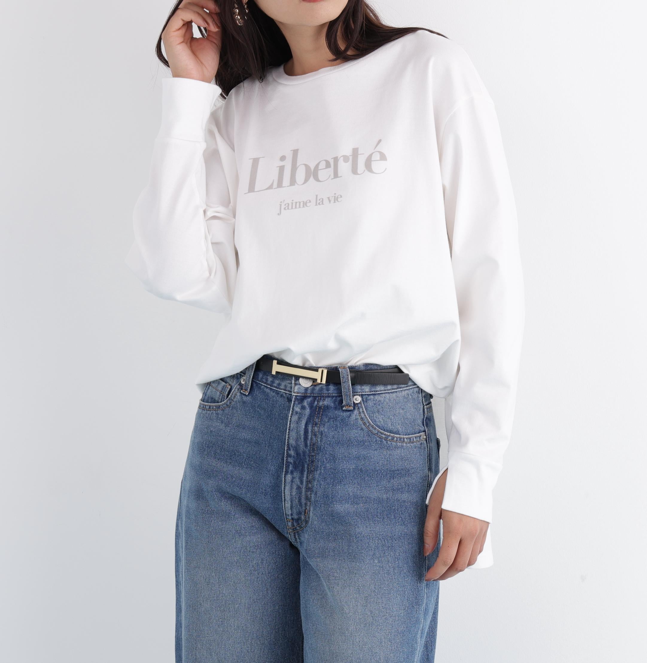 「Ｌｉｂｅｒｔｅ」ロングＴシャツ ホワイト