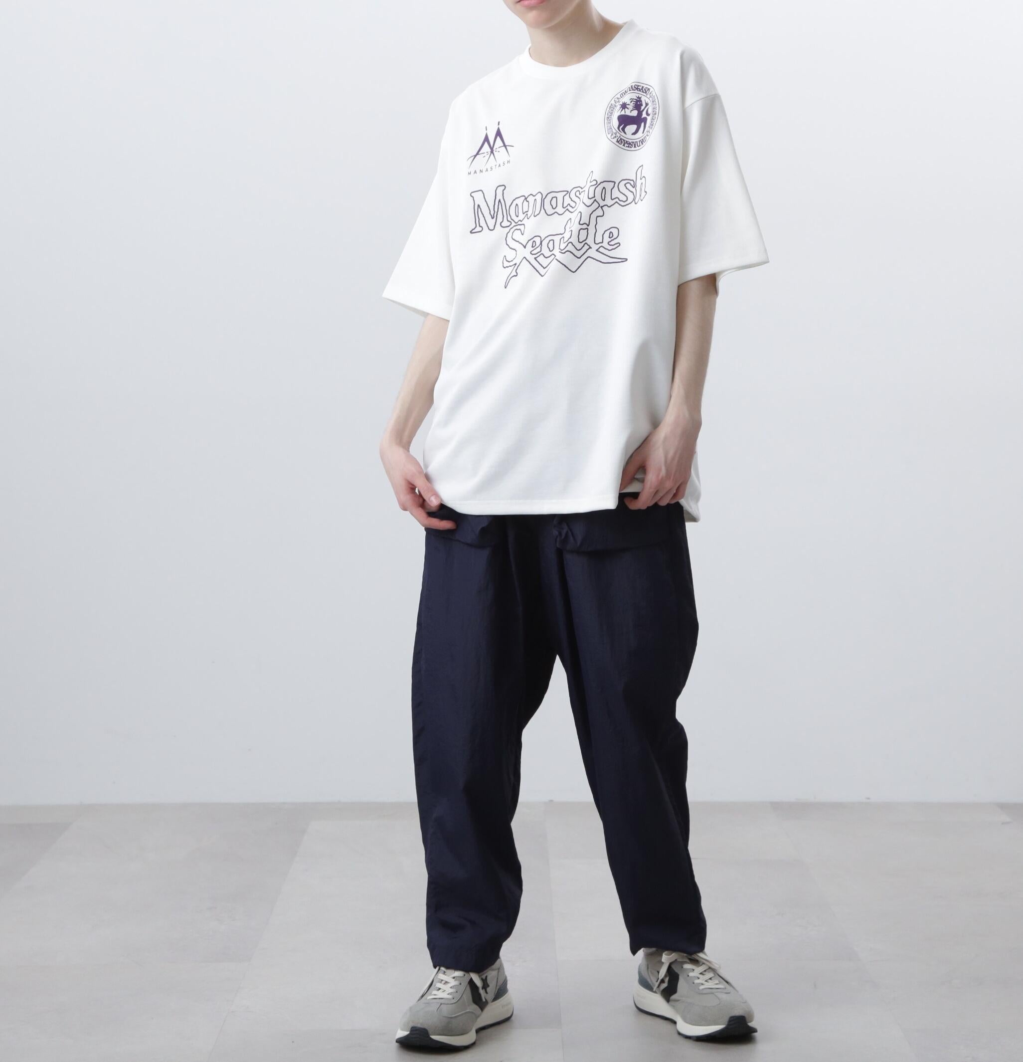 MANASTASH/マナスタッシュ/>E:POLY TEE UNIFO>M/リポリTユニフォーム ホワイト