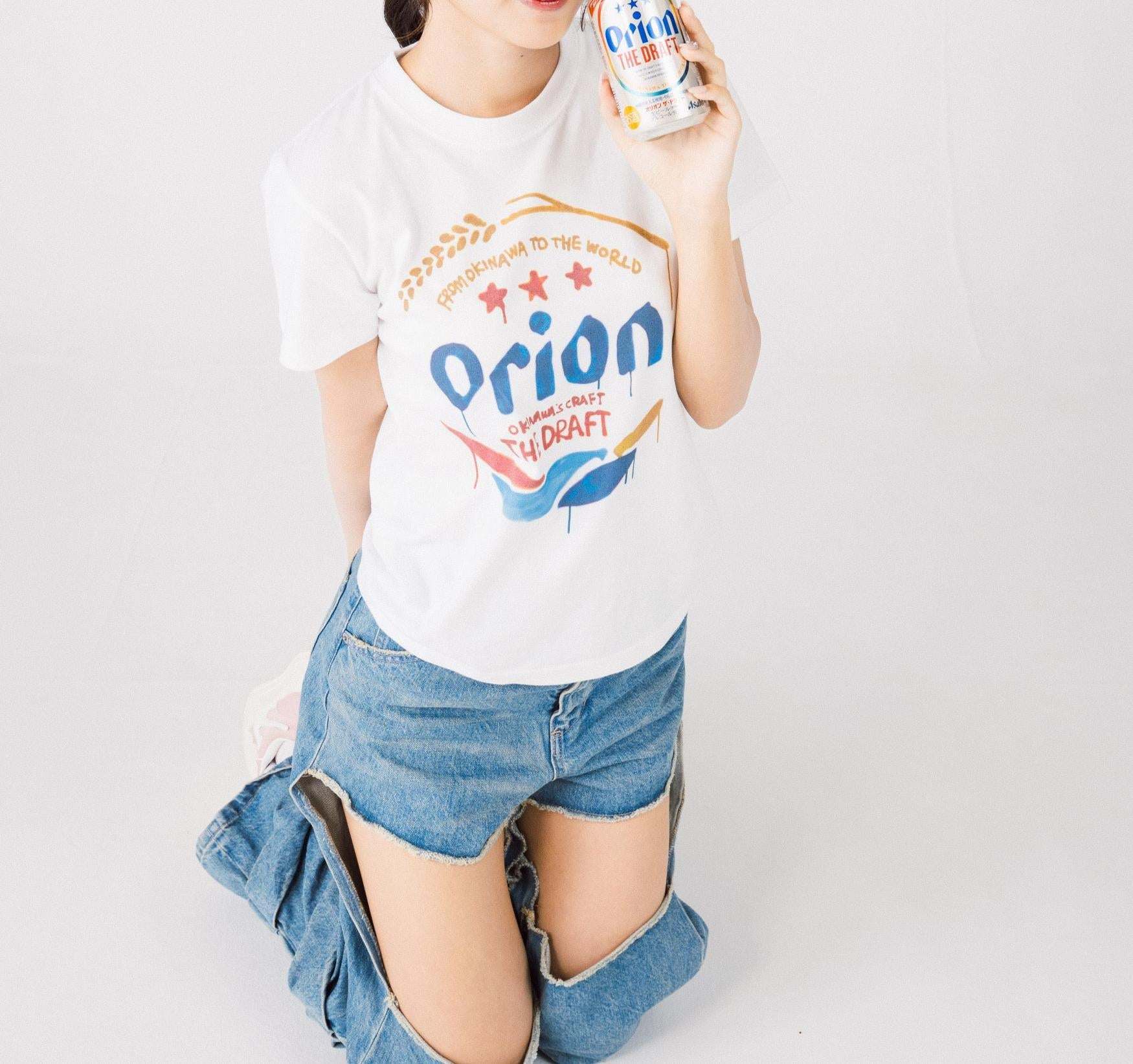 guernika×ORIONBEER/ゲルニカ×オリオンビール/ORION THE DRAFT ART PRINT T-SHIRT ホワイト