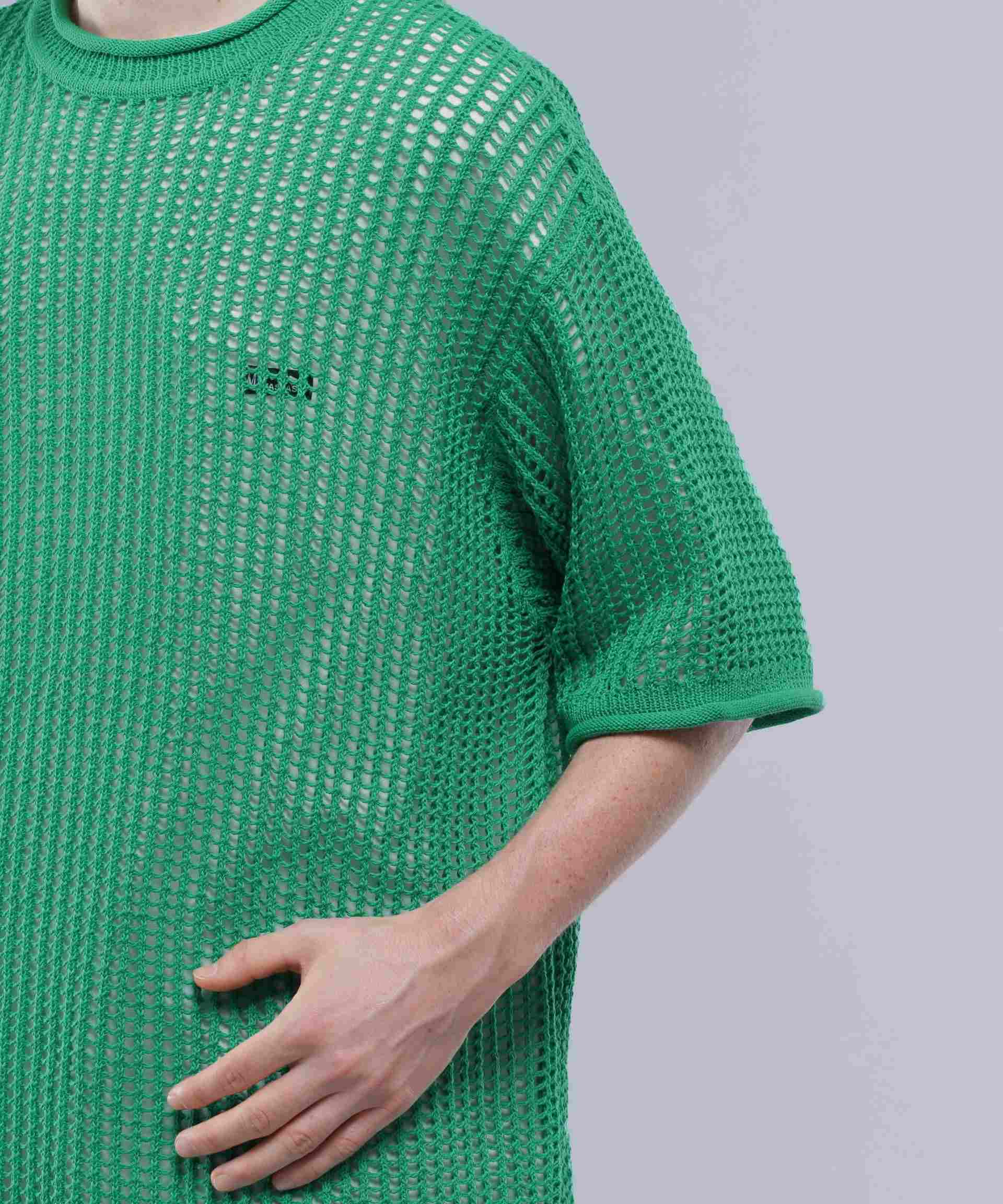 MANASTASH/マナスタッシュ/MESH SUMME> SWEATE>/メッシュサマーセーター グリーン