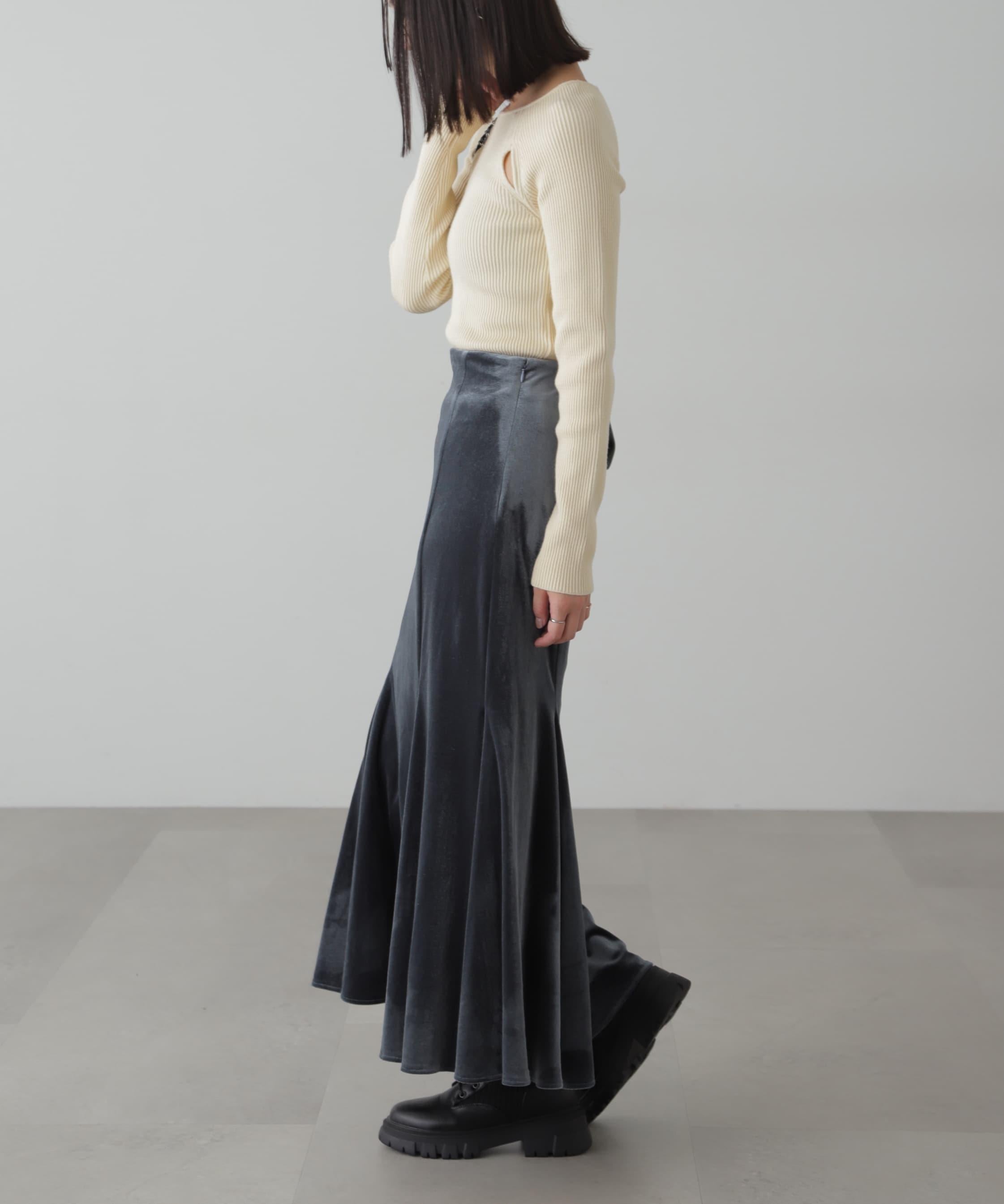 クルーネックカッティングニット オフホワイト