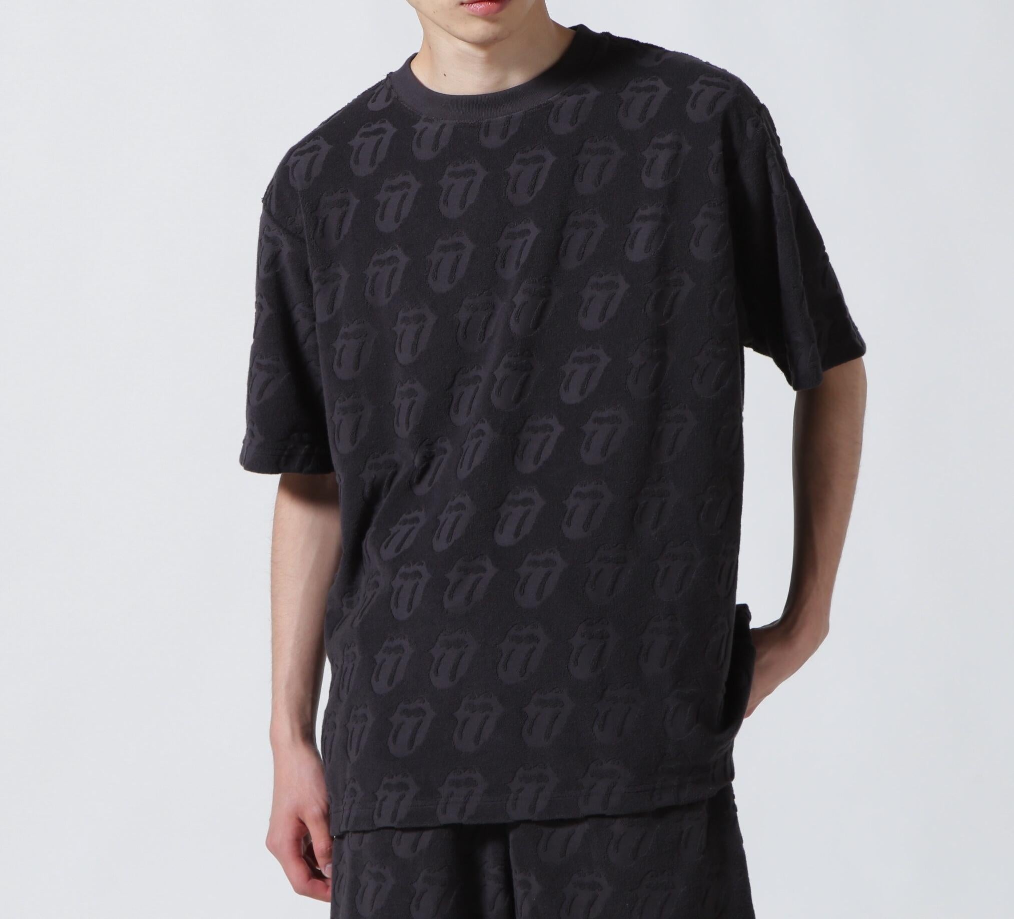 SU>T x R'2nd（サート x ビーセカンド）別注パイルTシャツ/リップス＆タン ブラック