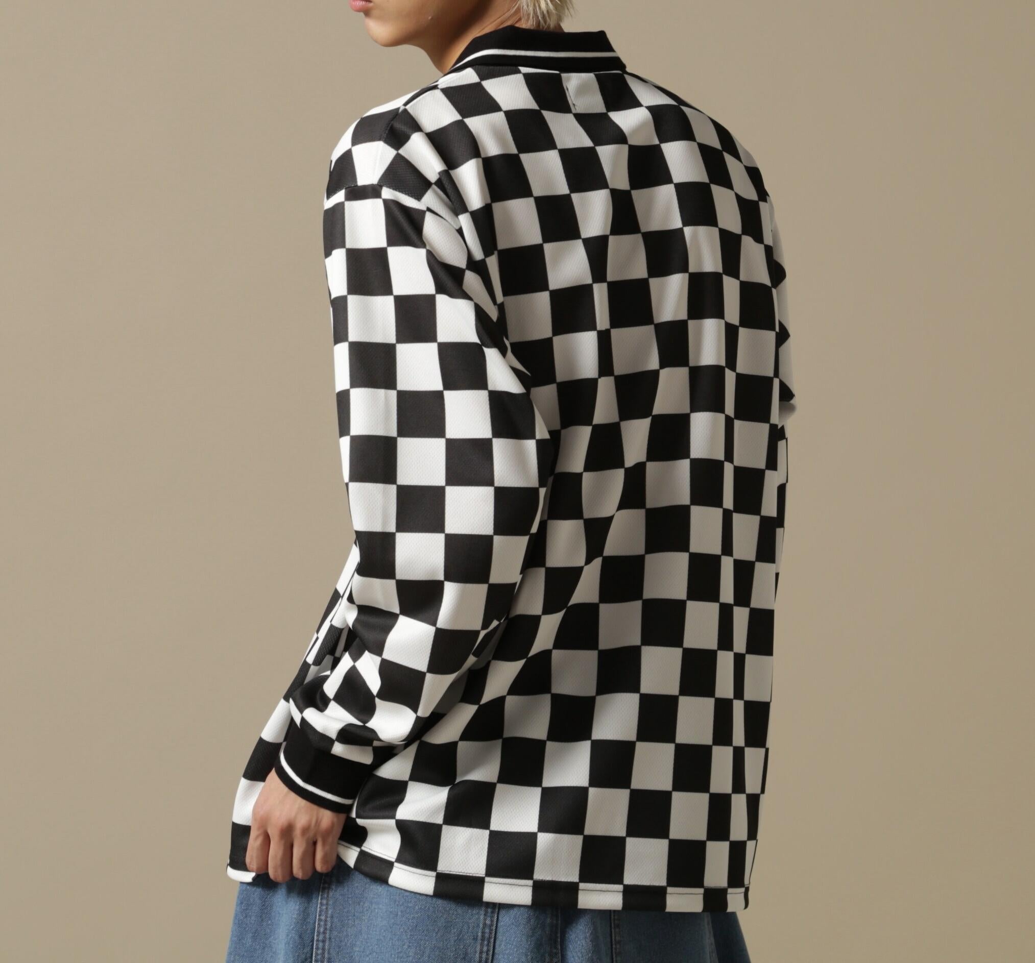DankeSchon/ダンケシェーン/チェッカーロングスリーブ ゲームシャツ ブラック
