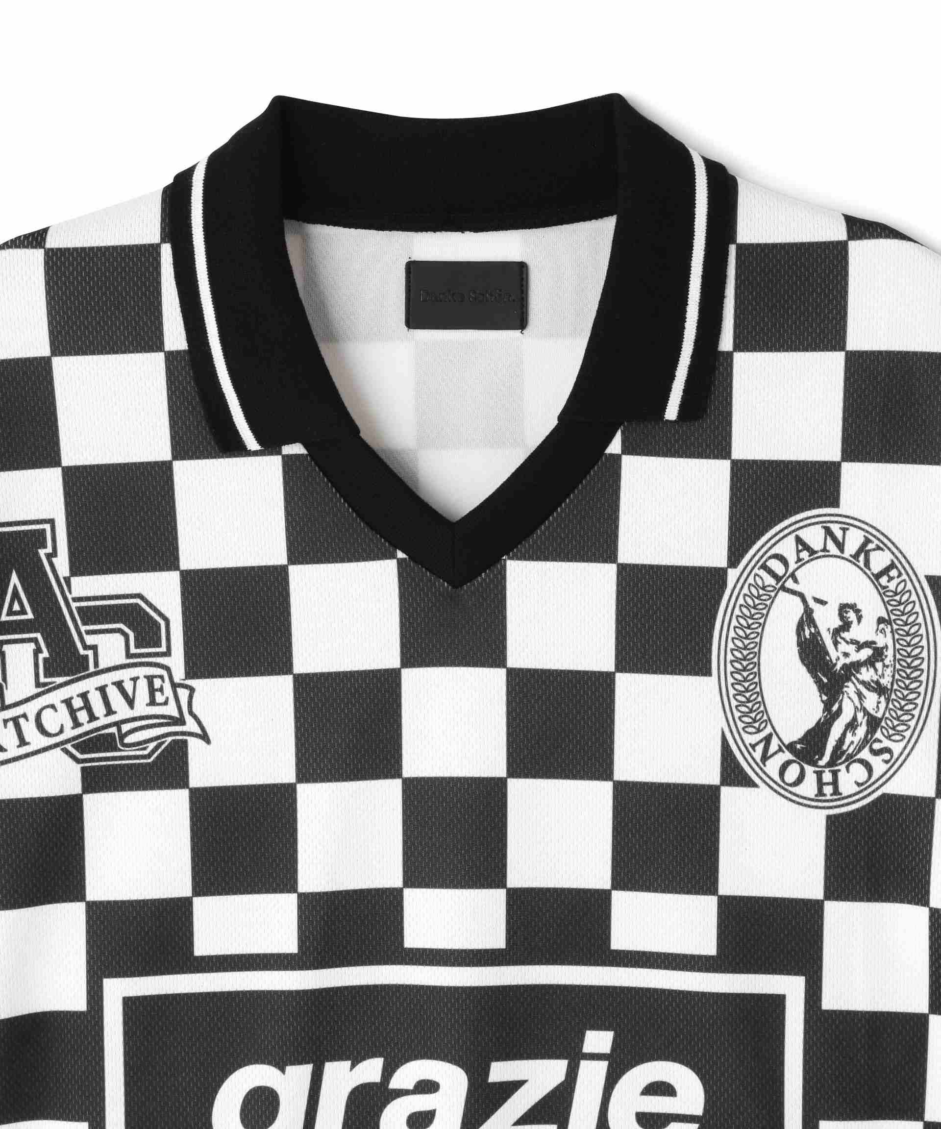 DankeSchon/ダンケシェーン/チェッカーロングスリーブ ゲームシャツ ブラック