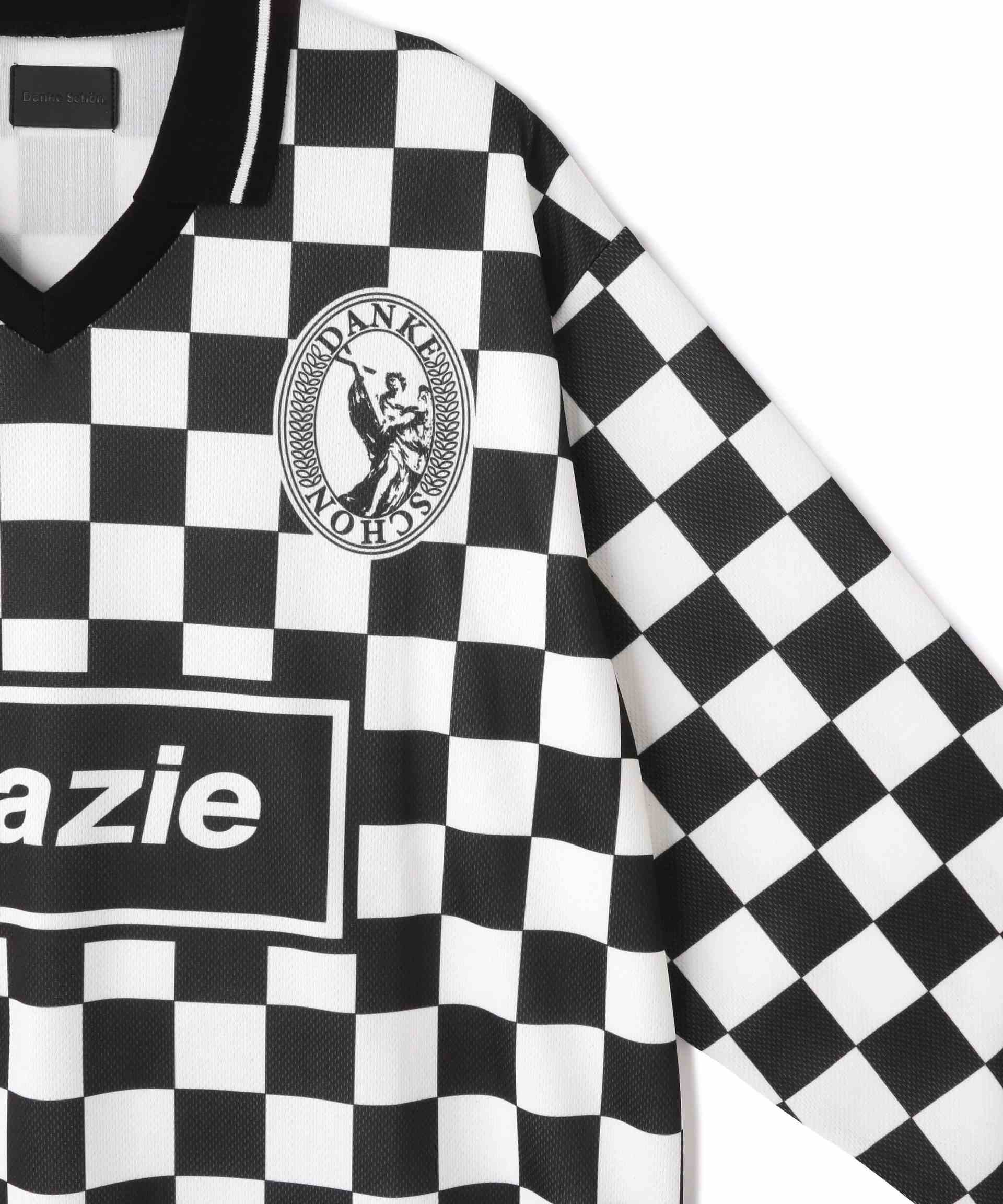 DankeSchon/ダンケシェーン/チェッカーロングスリーブ ゲームシャツ ブラック