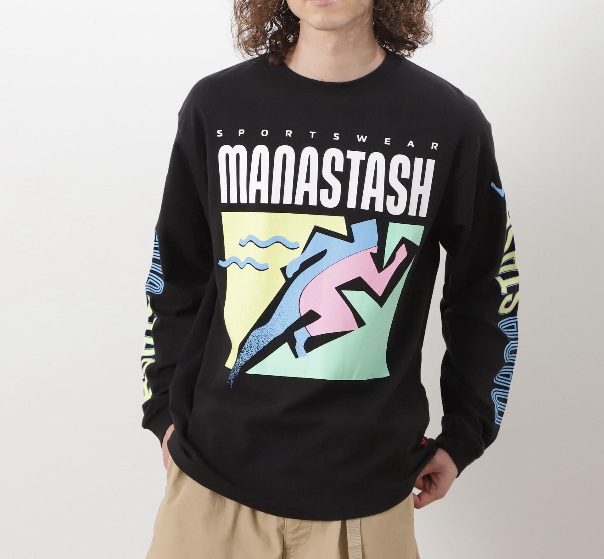 MANASTASH/マナスタッシュ/>E:CTN L/S TEE T&F ブラック