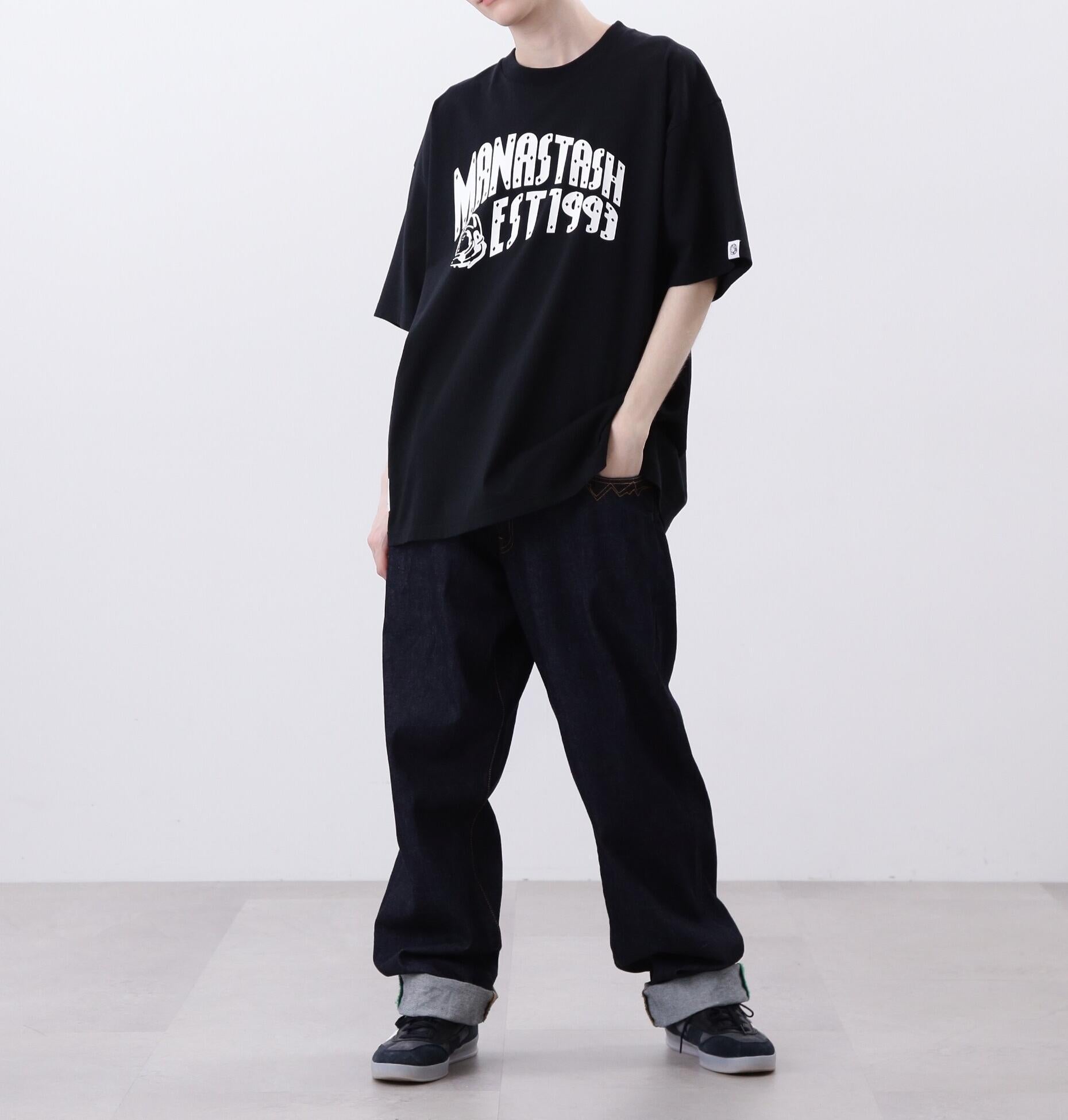 ×RILLIONAI>E ROYS CLUR/RRC TEE A>CH LOGO ブラック