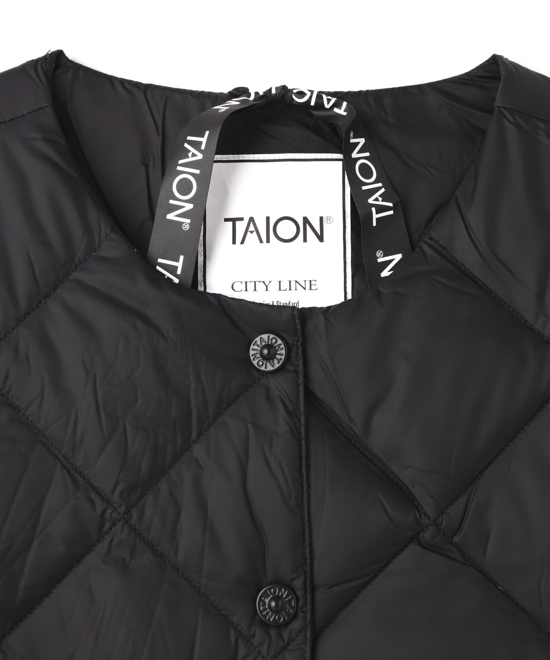 TAION/タイオン/TAION CITY C>EW NECK DOWN JACKET ブラック