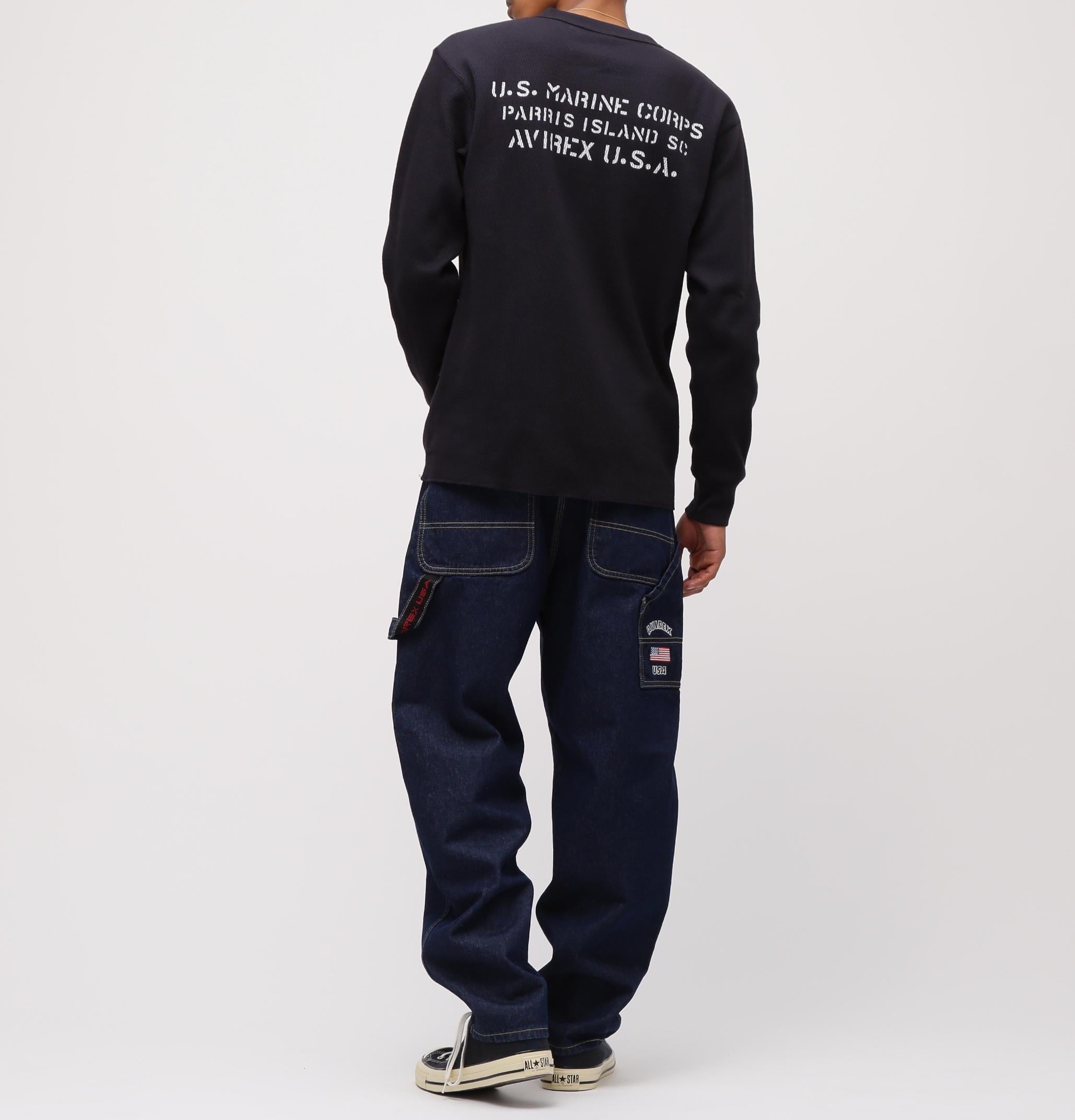 《WEB&DEPOT限定》STENCIL HONEYCOMB WAFFLE L/S T-SHIRT ネイビー