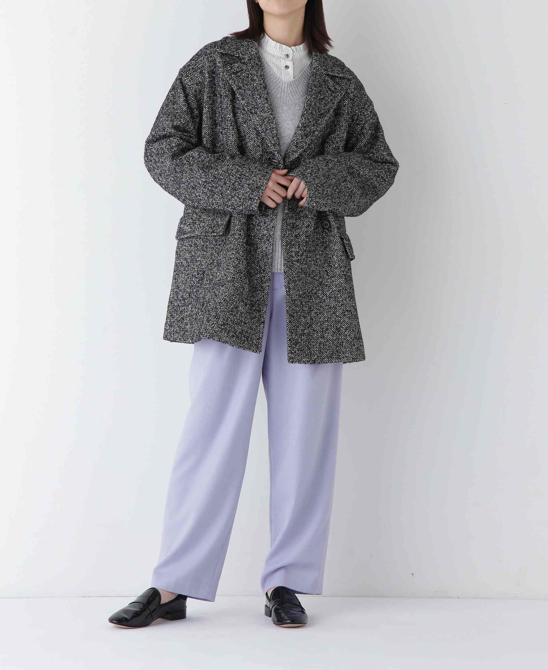 ◆ウールカシミヤＶネックニットプルオーバー Lグレー