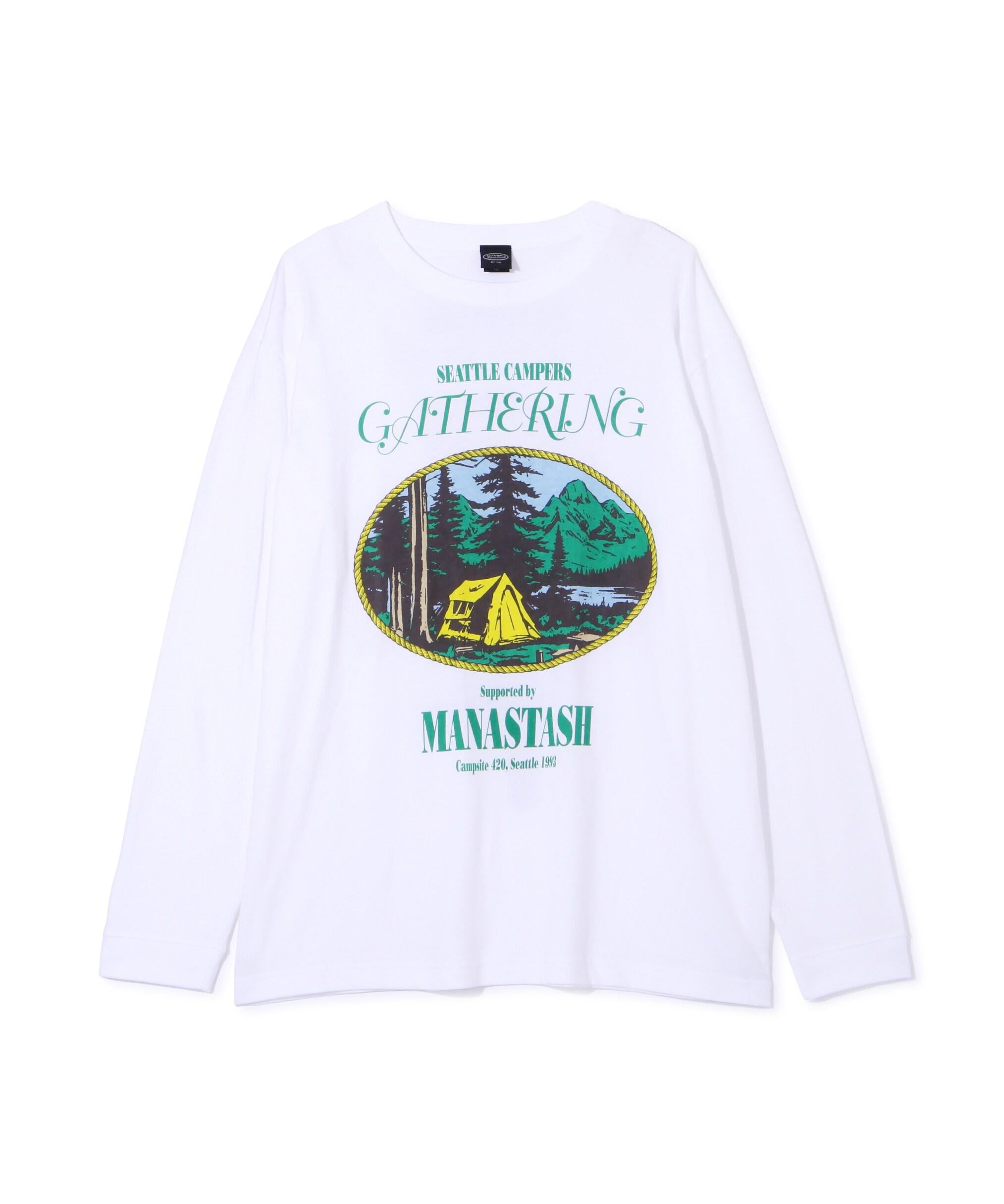 MANASTASH/マナスタッシュ/ L/S TEE CAMPE>S GATHE>ING ホワイト