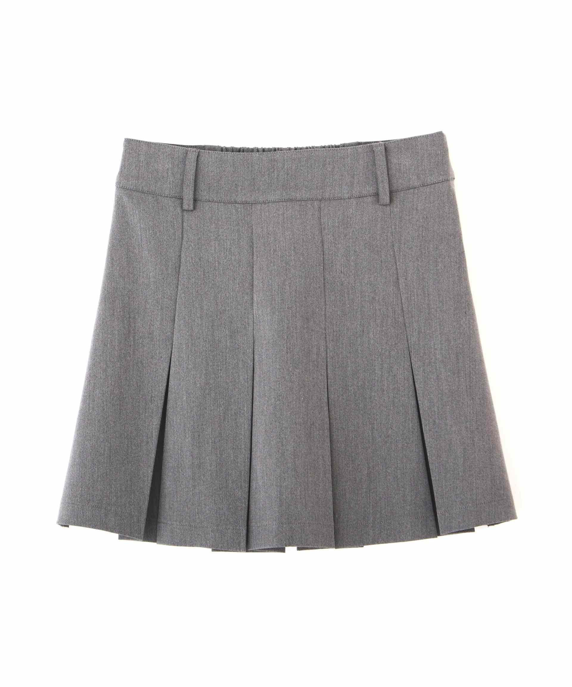 インナーパンツ付プリーツミニスカート グレー