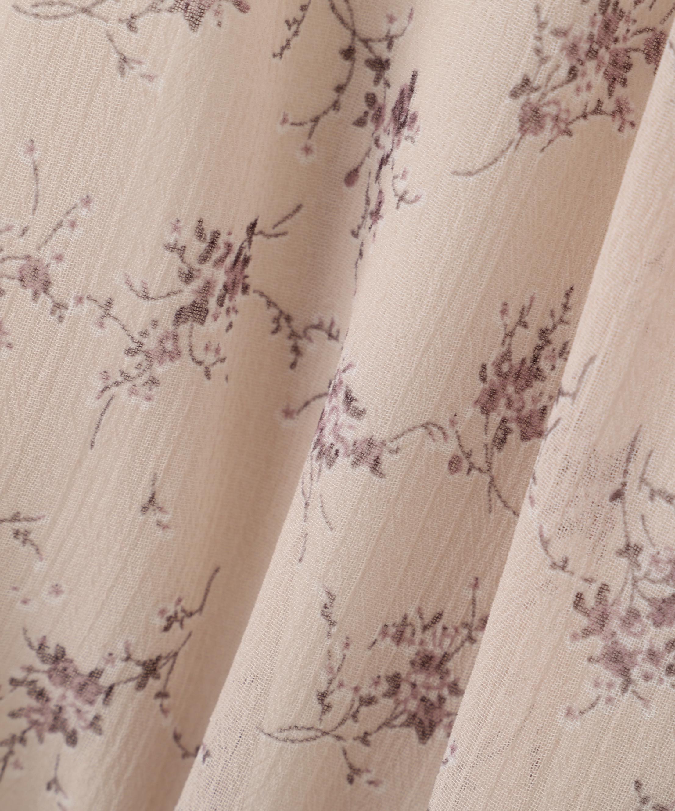 小花柄ボウタイワンピース エクリュ1