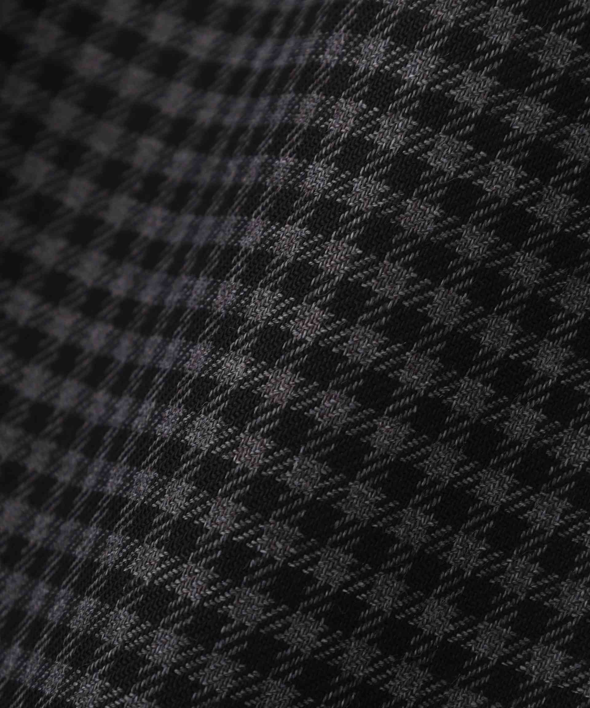 先染めチェックタックセミワイドパンツ グレーギンガムチェック3