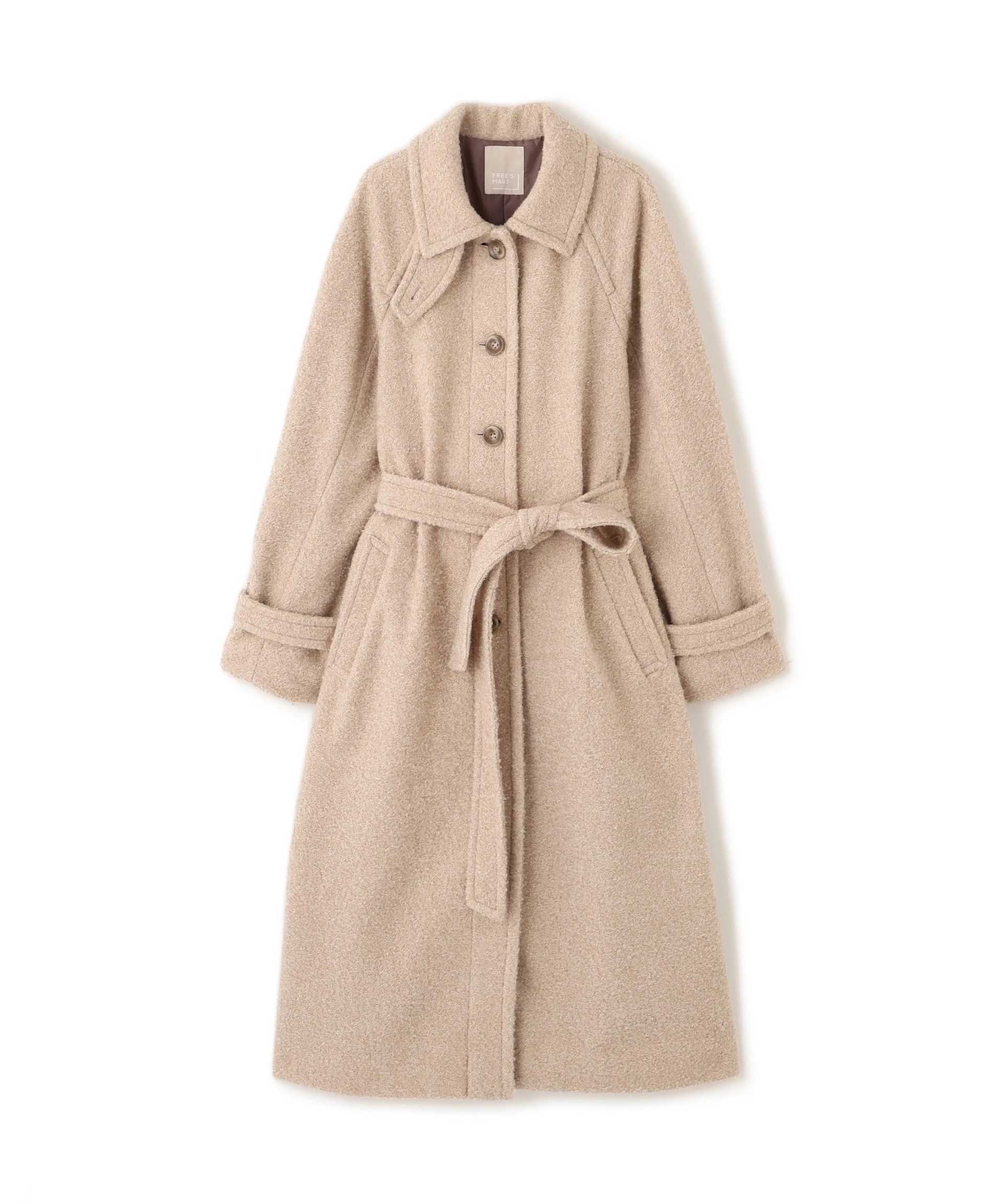 2wayステンカラーロングコート ブラウンミックス3