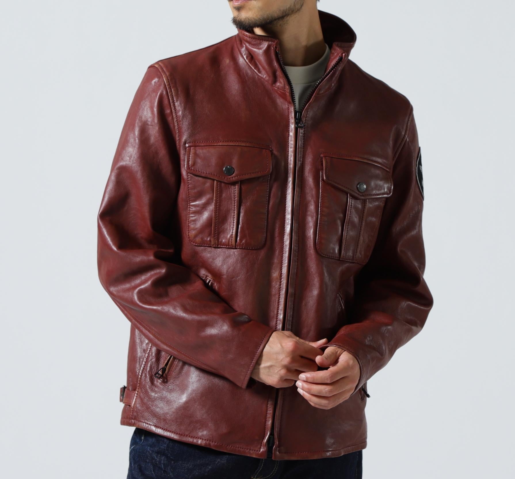 SHEEP SKIN STAND >IDE>S JACKET ワイン