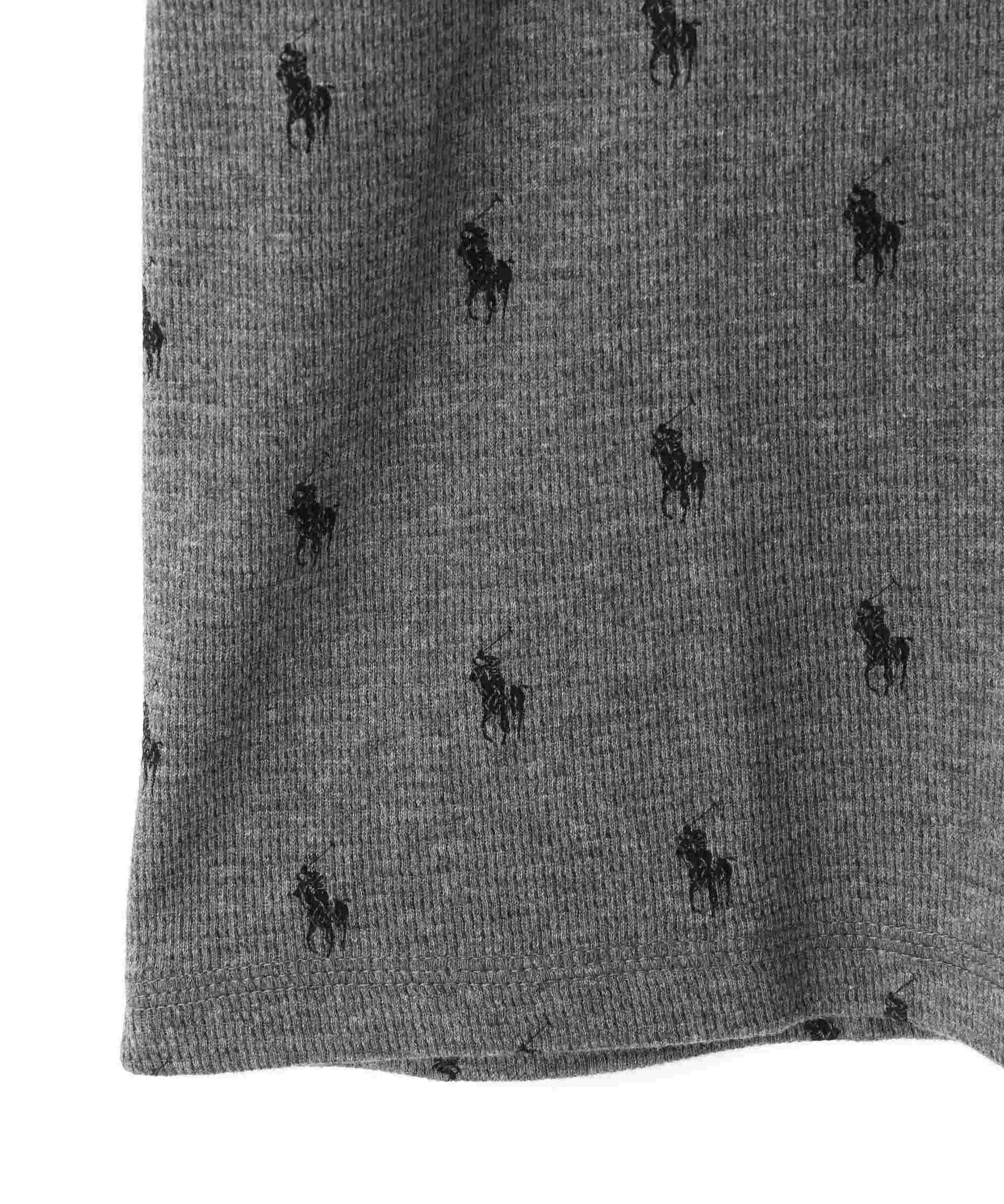 POLO >ALPH LAU>EN/ポロラルフローレン/Waffle Long Sleeve Cew Neck/クルーネックシャツ チャコール