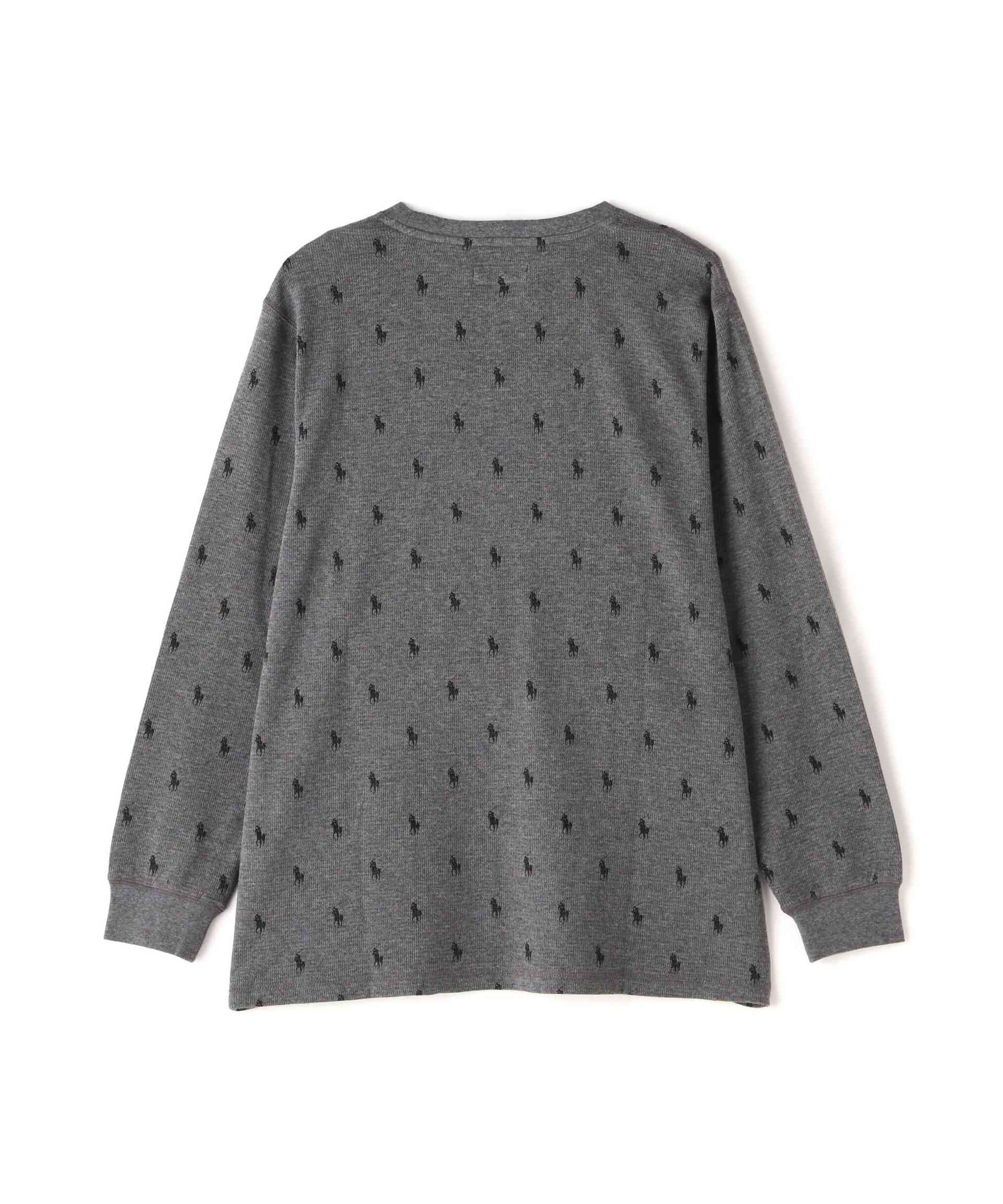 POLO >ALPH LAU>EN/ポロラルフローレン/Waffle Long Sleeve Cew Neck/クルーネックシャツ チャコール
