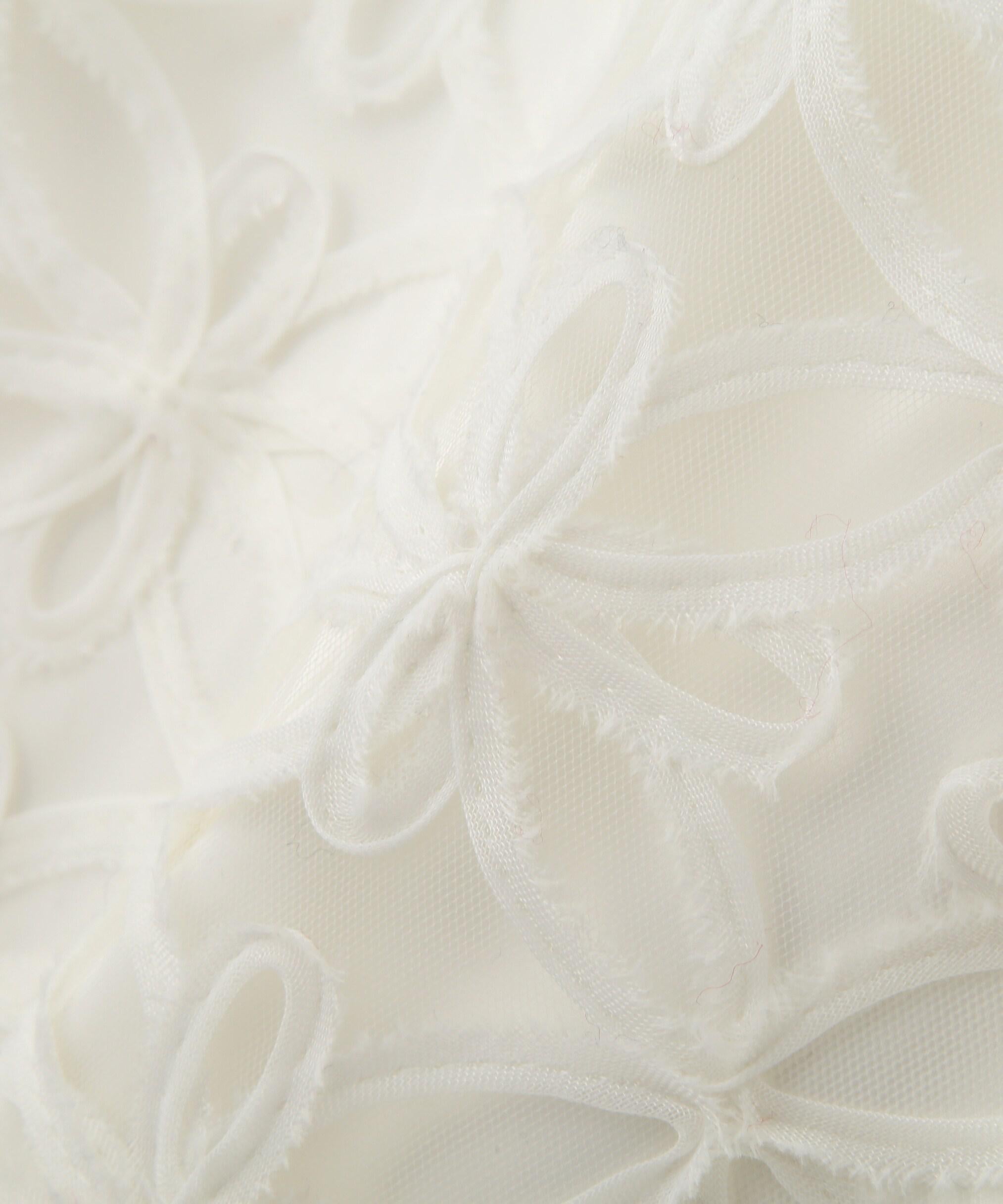 チュールフラワーシアーナロースカート オフホワイト