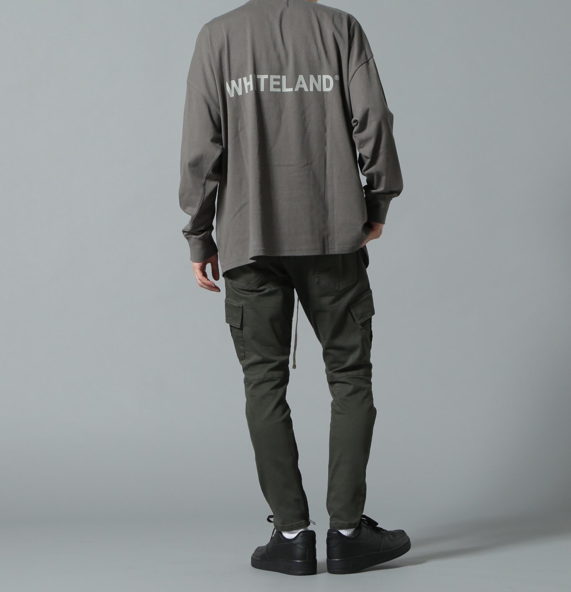WHITELAND/ホワイトランド/LOGO LST/ロゴロングスリーブT グレー