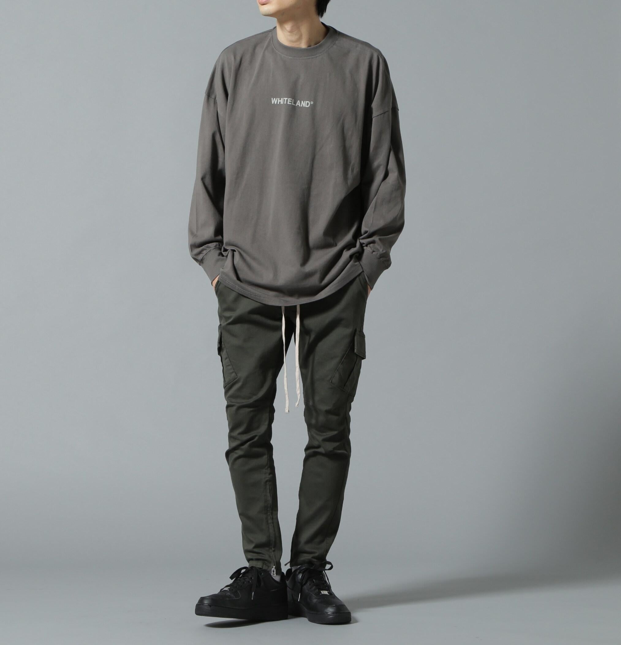 WHITELAND/ホワイトランド/LOGO LST/ロゴロングスリーブT グレー