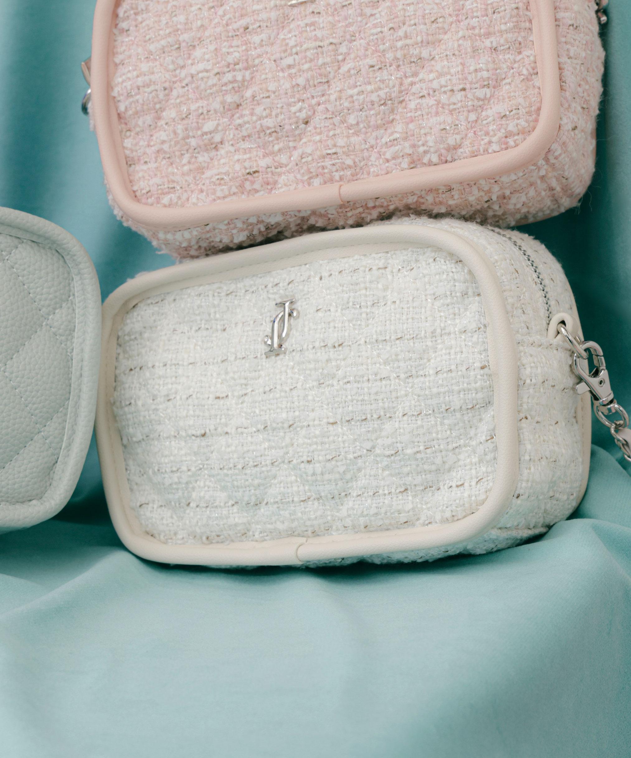 パイピングショルダーバッグ ホワイト1