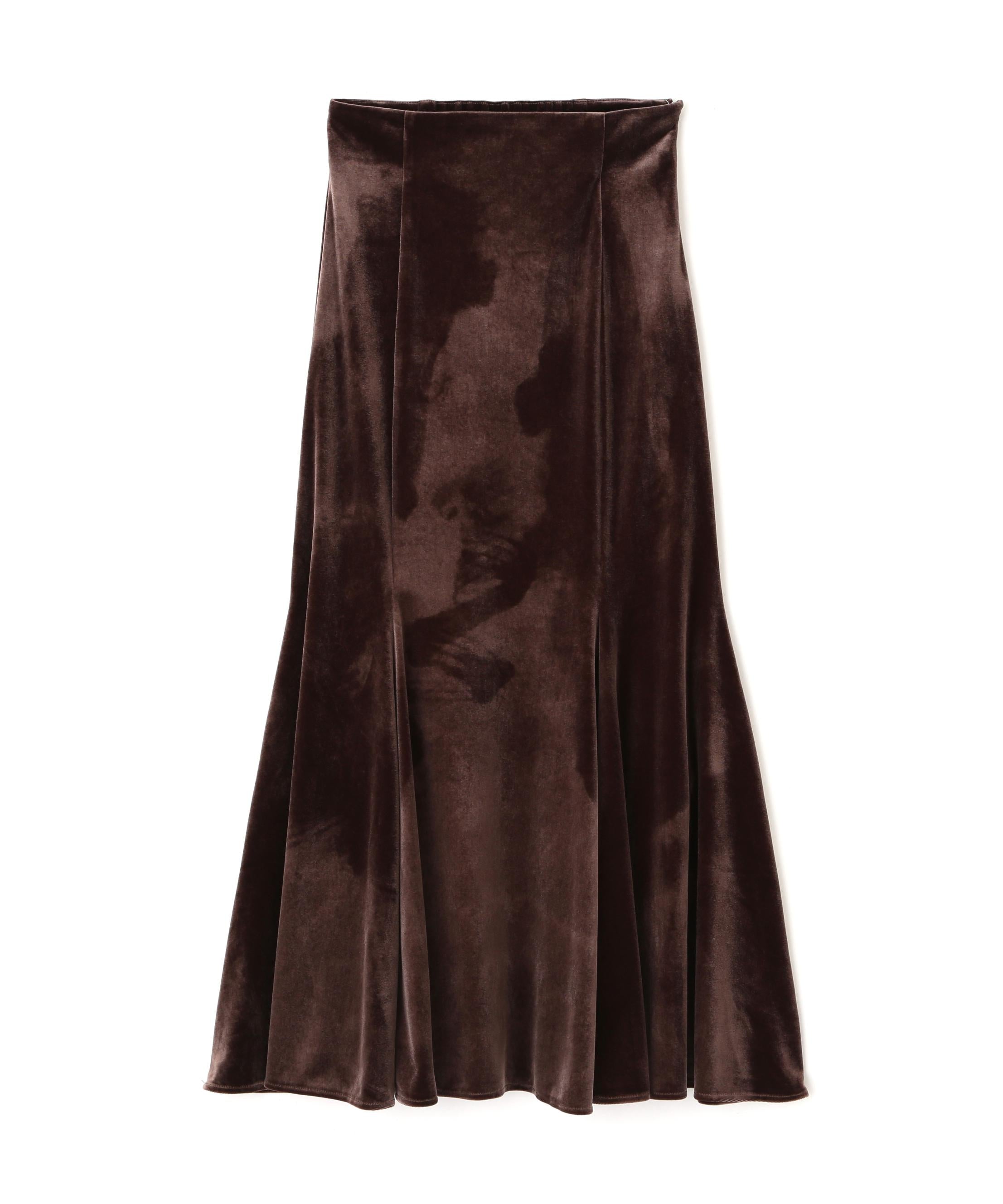 ベロアマーメイドスカート ブラウン