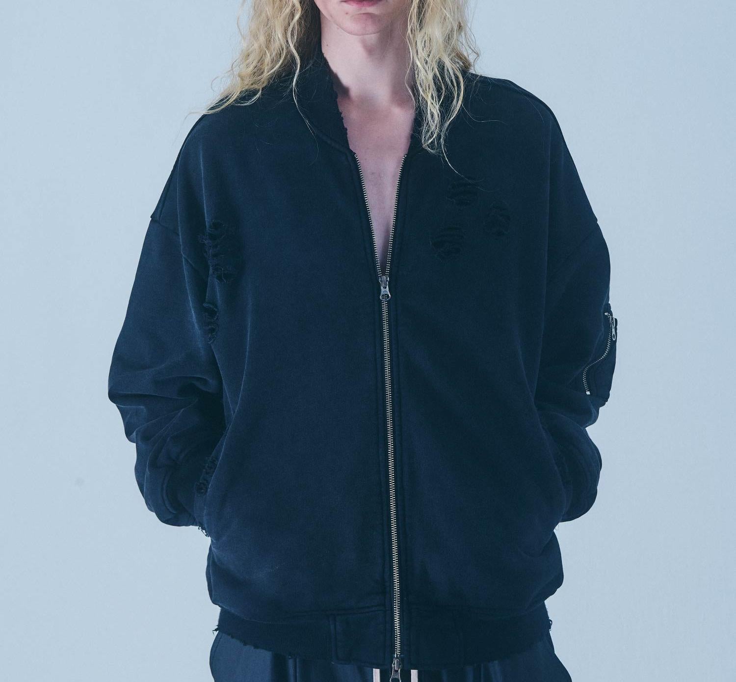 FR(13)NDS/フレンズ/Sweat Bone Bomber Jacket ブラック