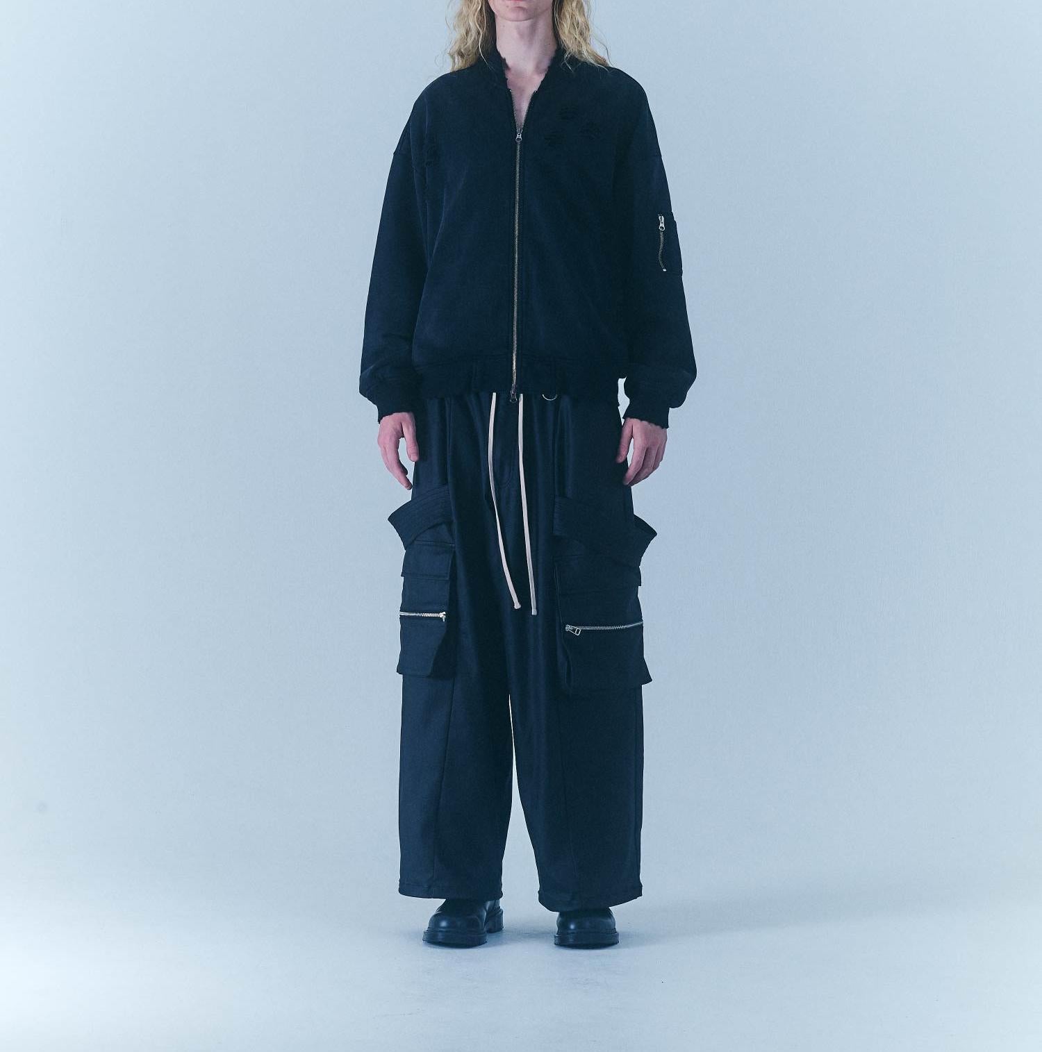 FR(13)NDS/フレンズ/Sweat Bone Bomber Jacket ブラック