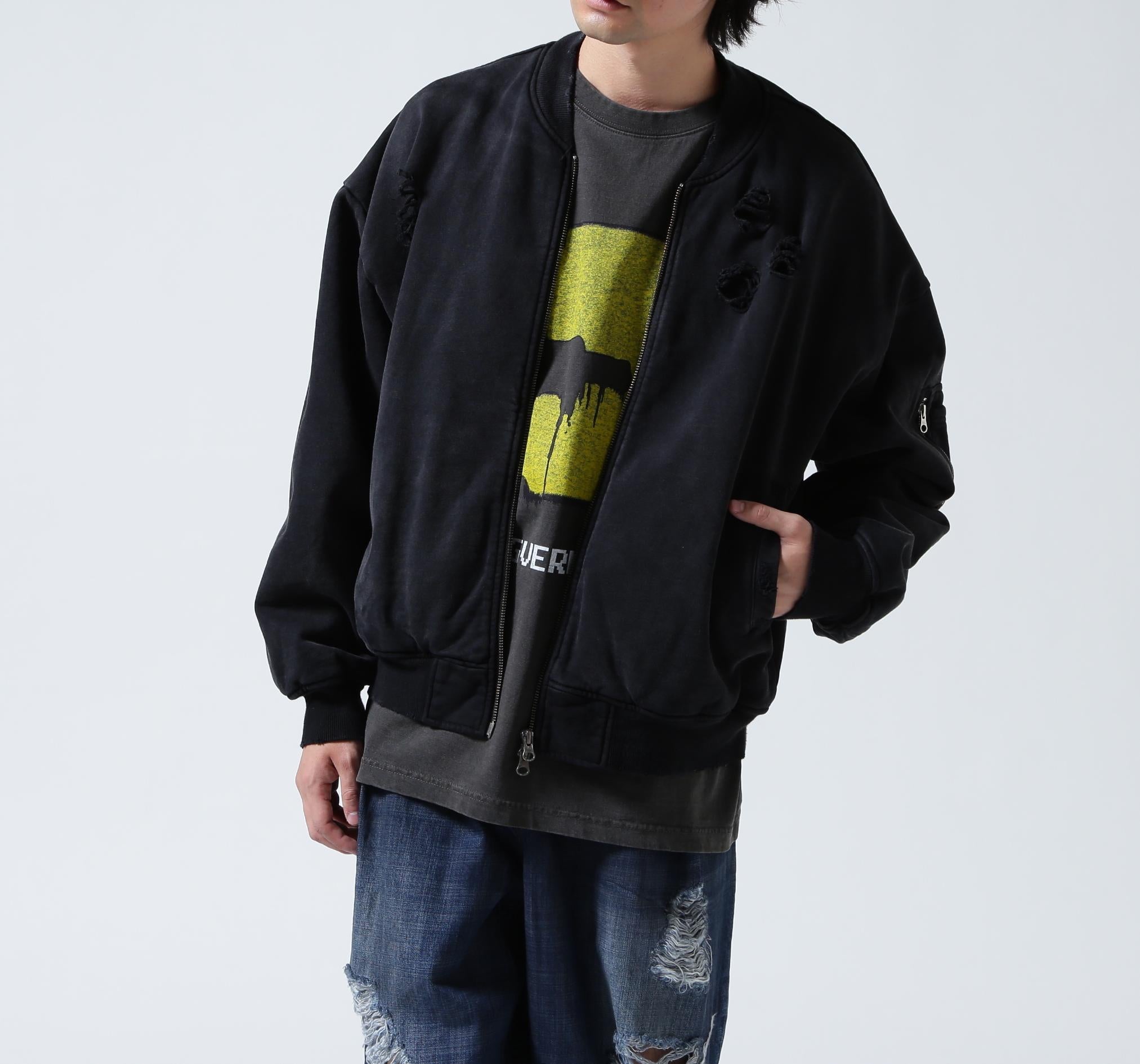 FR(13)NDS/フレンズ/Sweat Bone Bomber Jacket ブラック