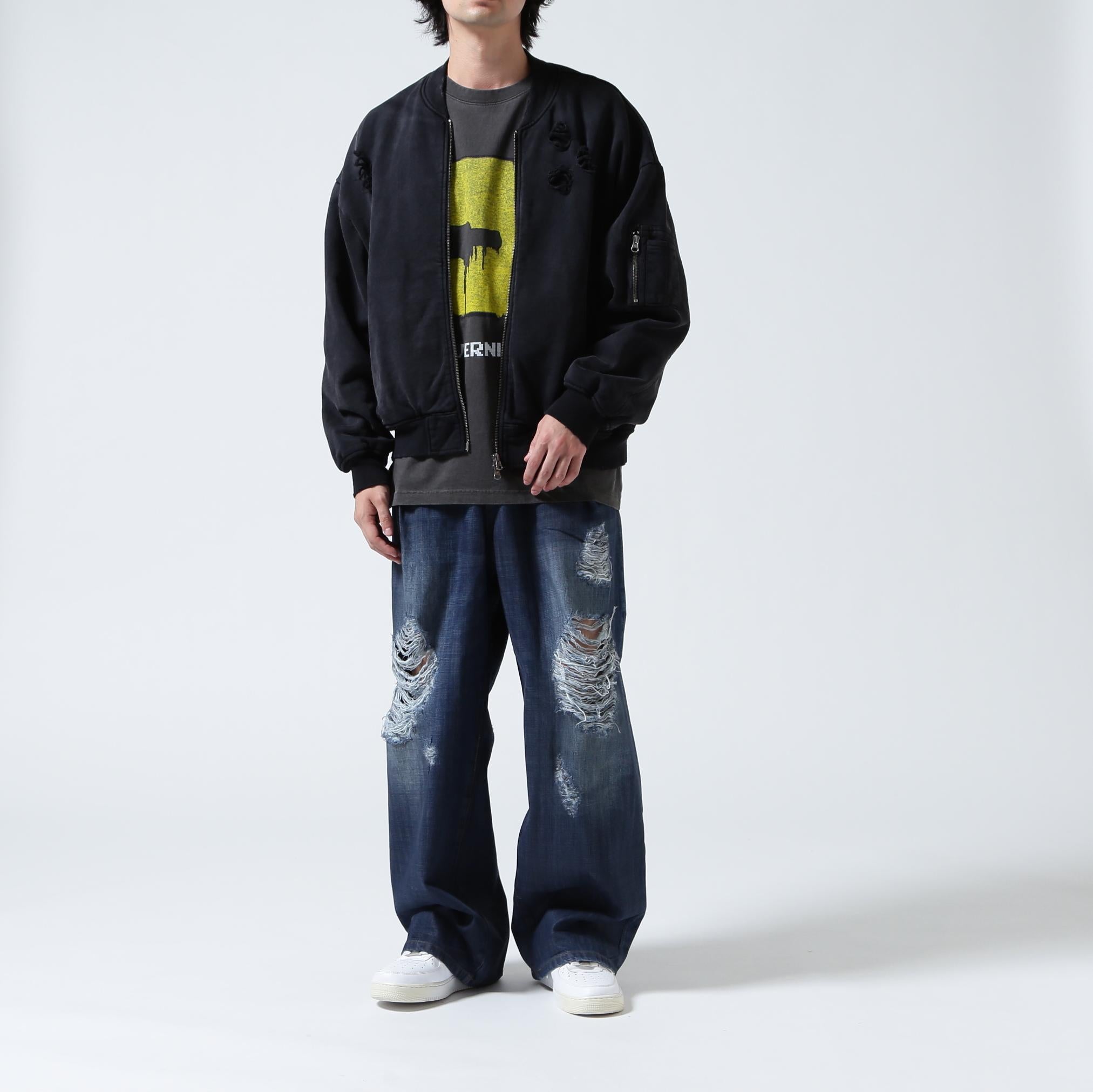 FR(13)NDS/フレンズ/Sweat Bone Bomber Jacket ブラック