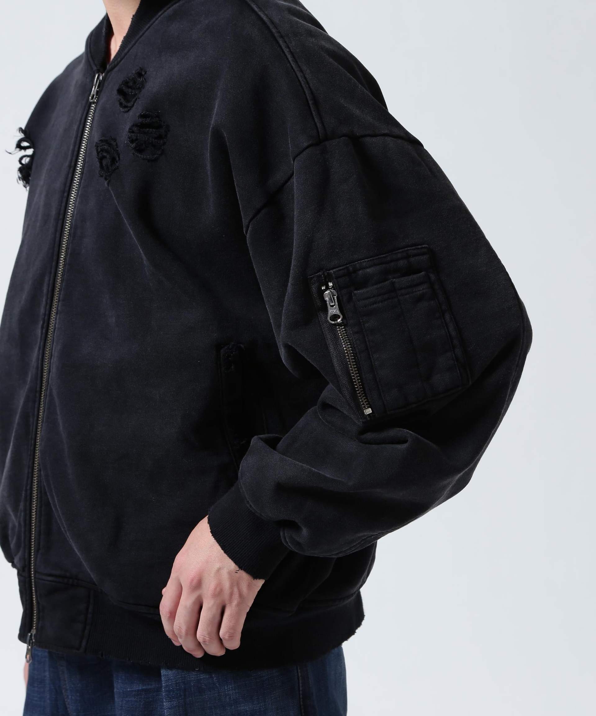 FR(13)NDS/フレンズ/Sweat Bone Bomber Jacket ブラック