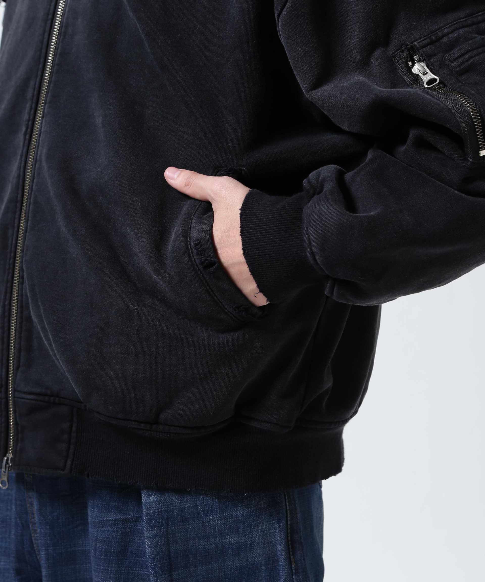 FR(13)NDS/フレンズ/Sweat Bone Bomber Jacket ブラック