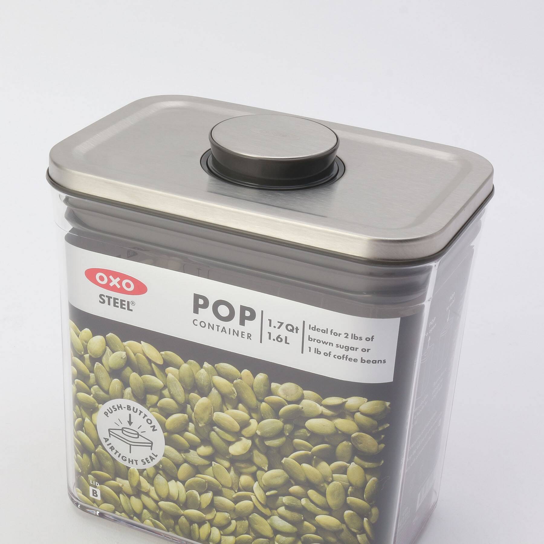 トゥーワントゥーキッチン ストア 212 KITCHEN STORE OXO  ステンレスポップコンテナ レクタングル  1.6L【返品不可商品】