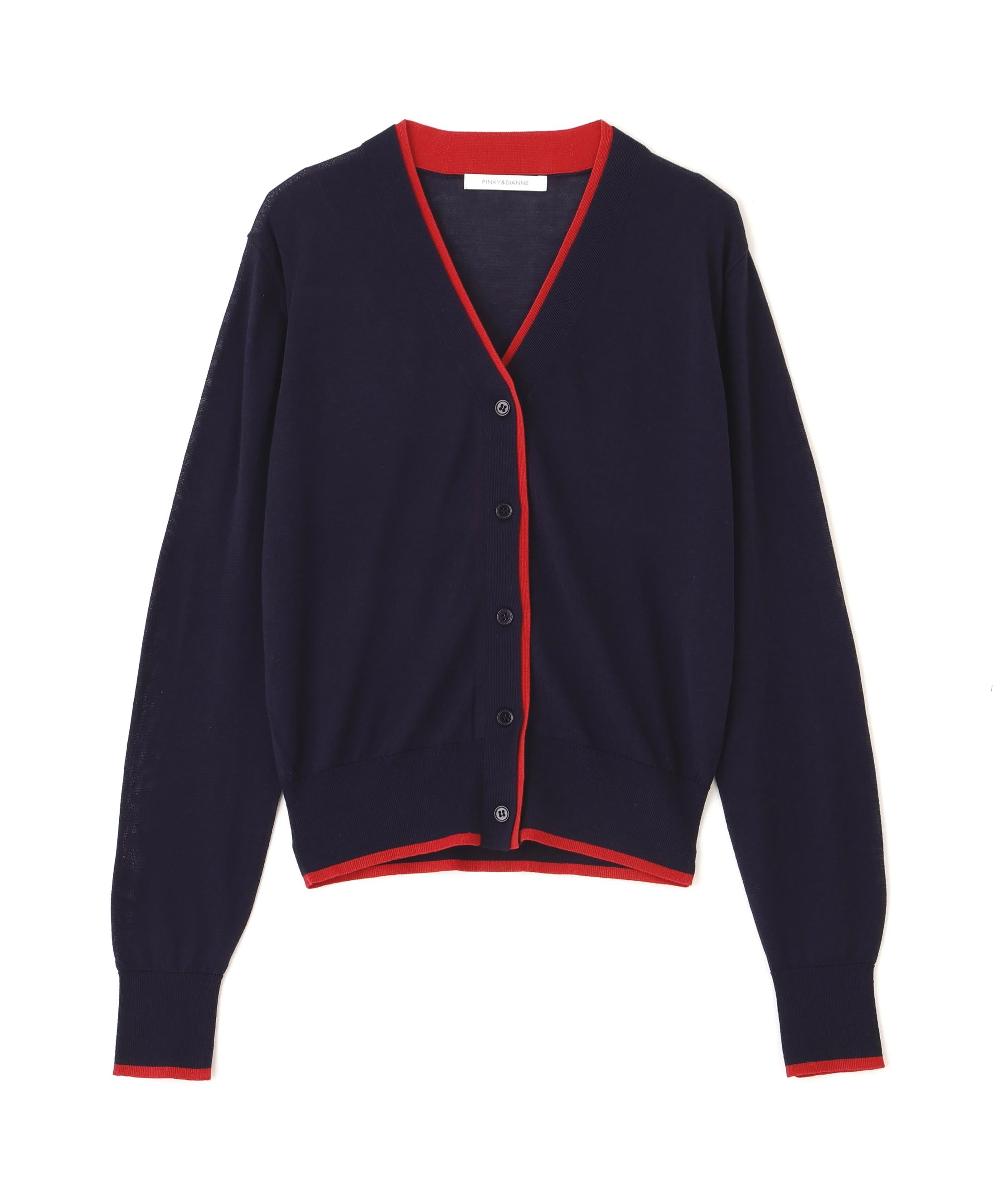 Ｖネックパレットニットカーディガン ネイビー