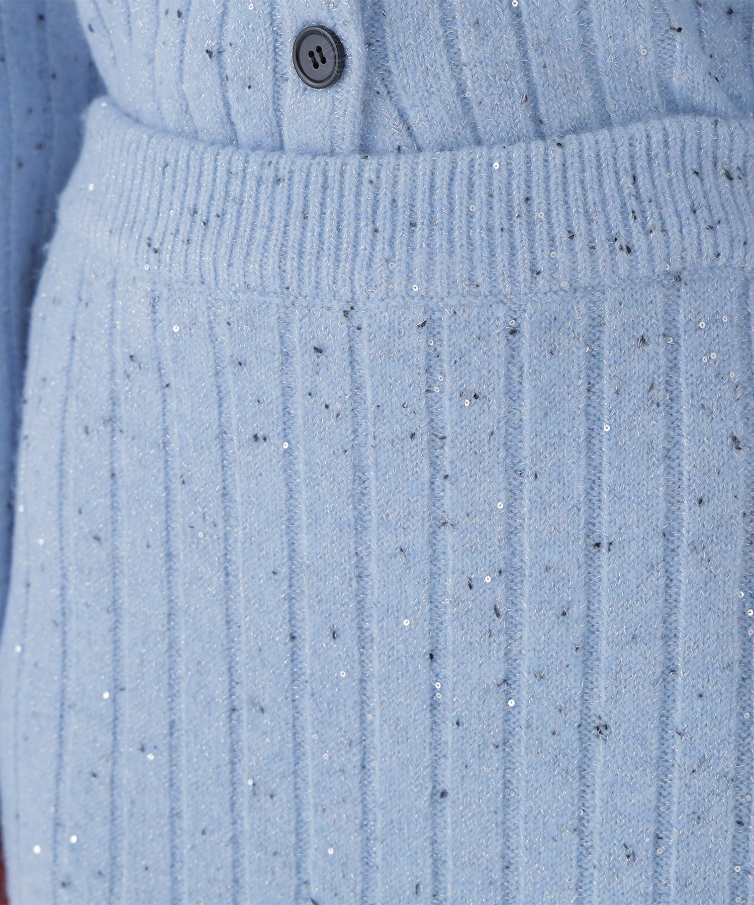 スパンコールラメニットセットアップ ブルー