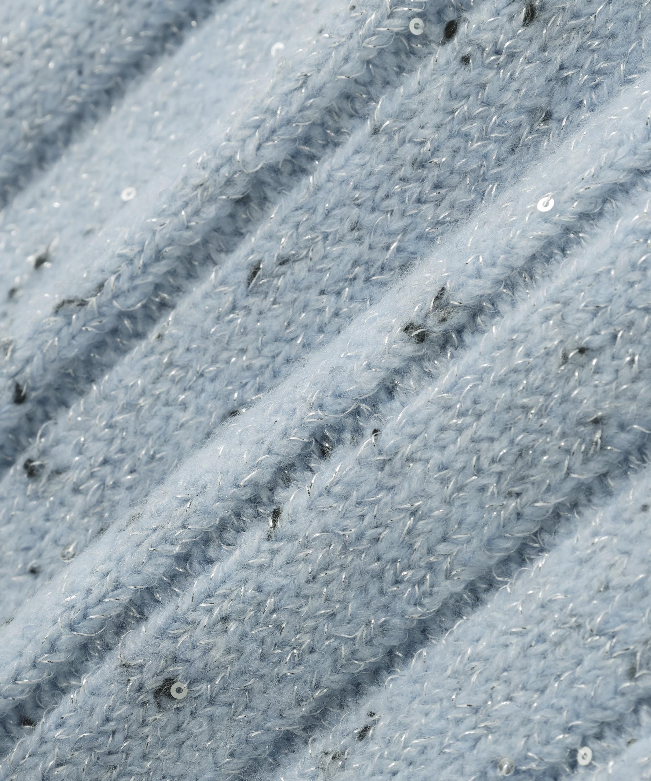 スパンコールラメニットセットアップ ブルー