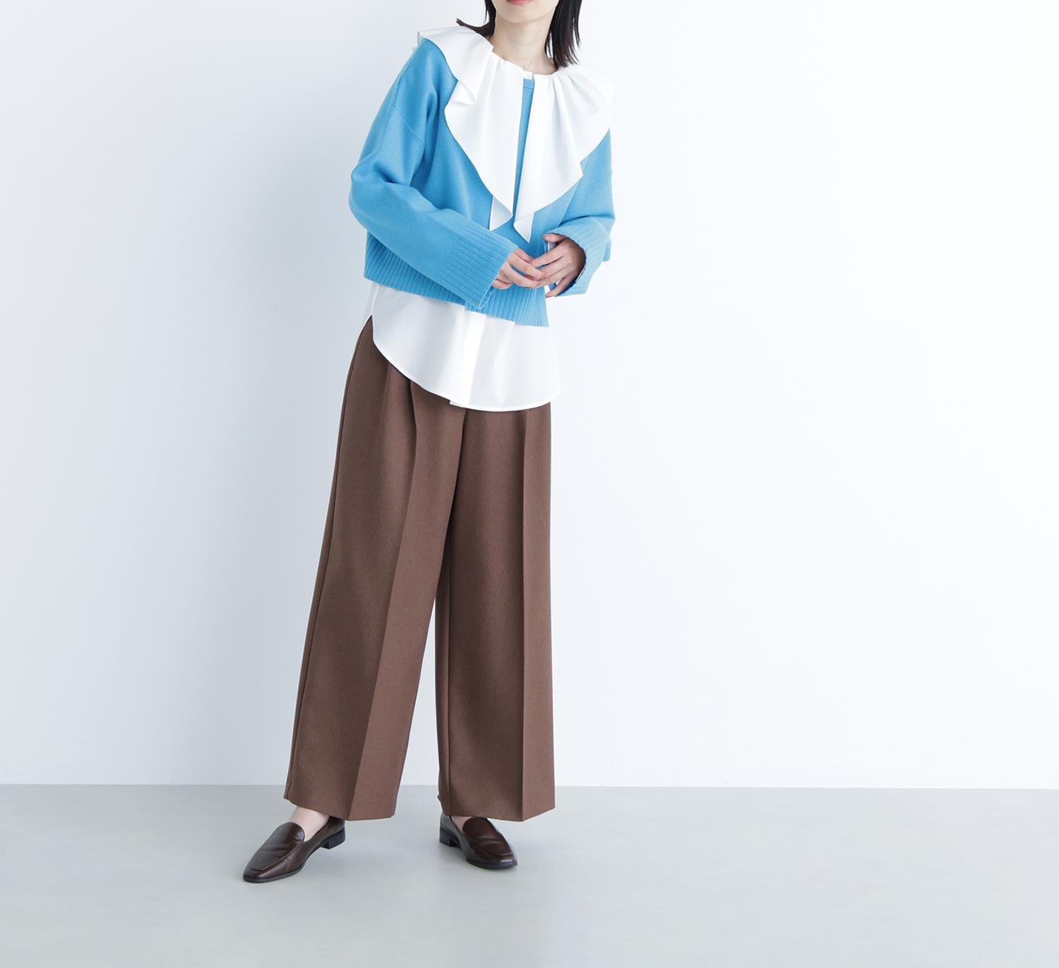 着れば納得！名品ジャガードニット ターコイズブルー