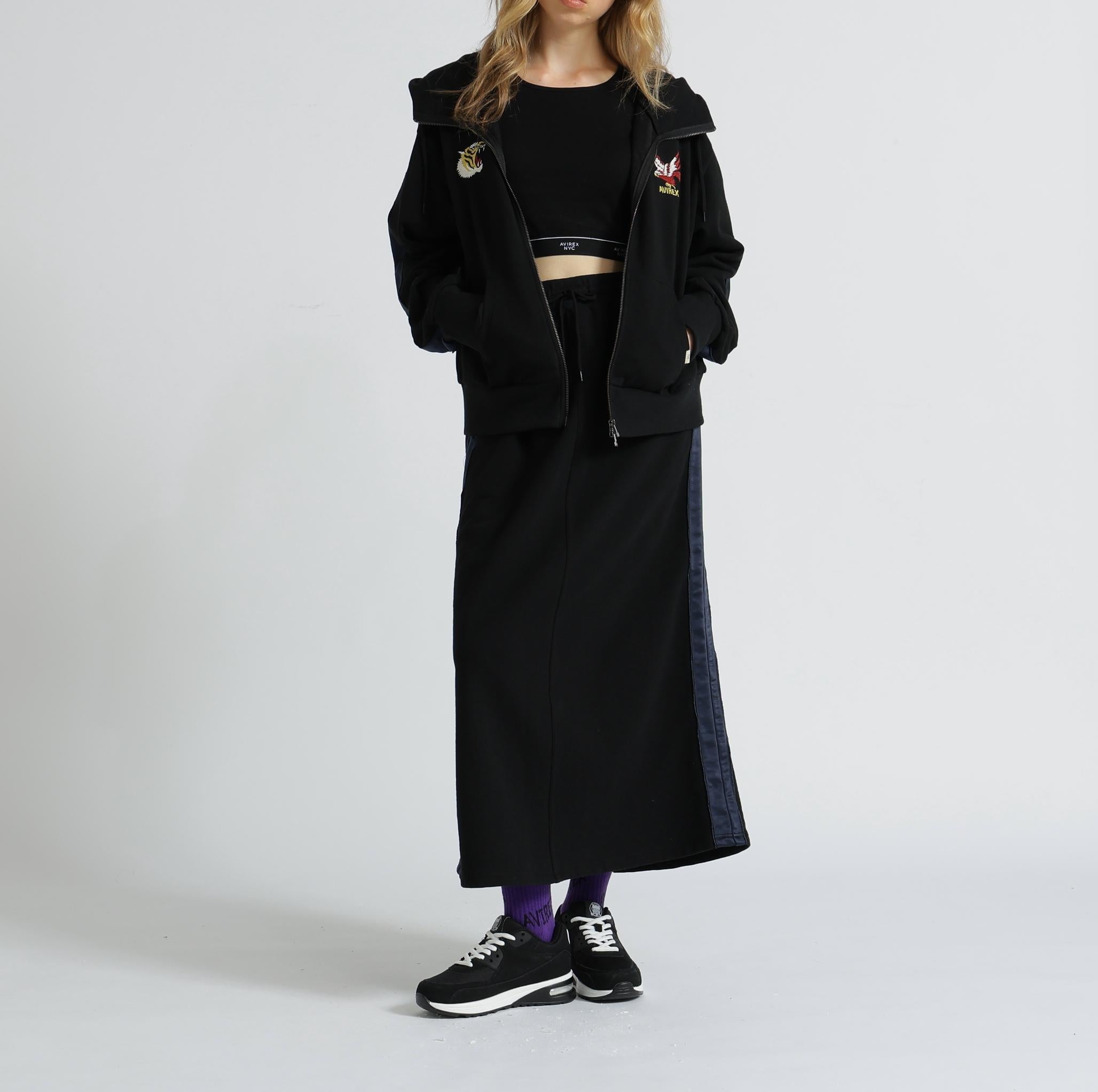 《SOUVENI> COLLECTION》WOMAN/SATIN SKA COMRI SKI>T ブラック