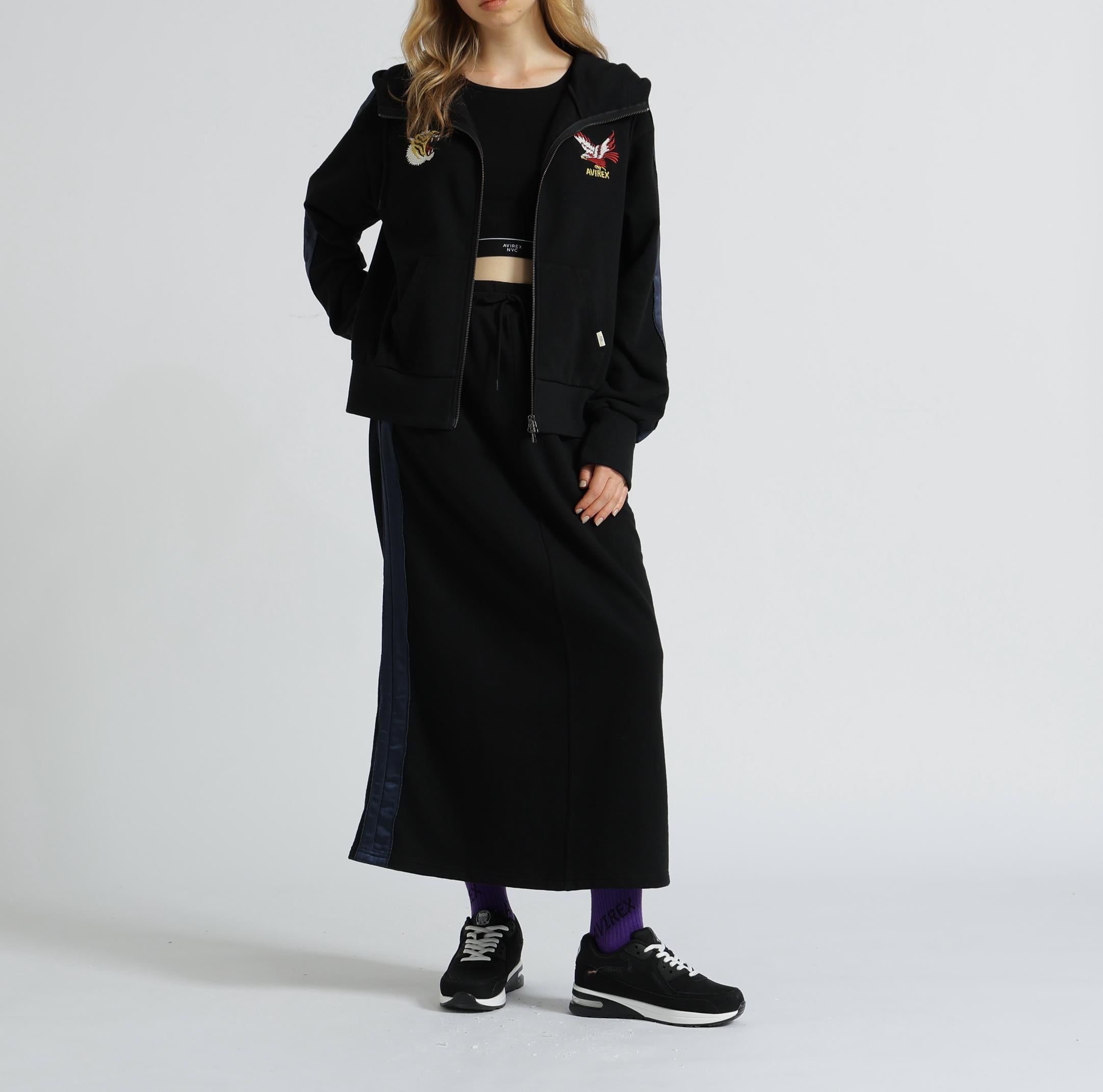 《SOUVENI> COLLECTION》WOMAN/SATIN SKA COMRI SKI>T ブラック