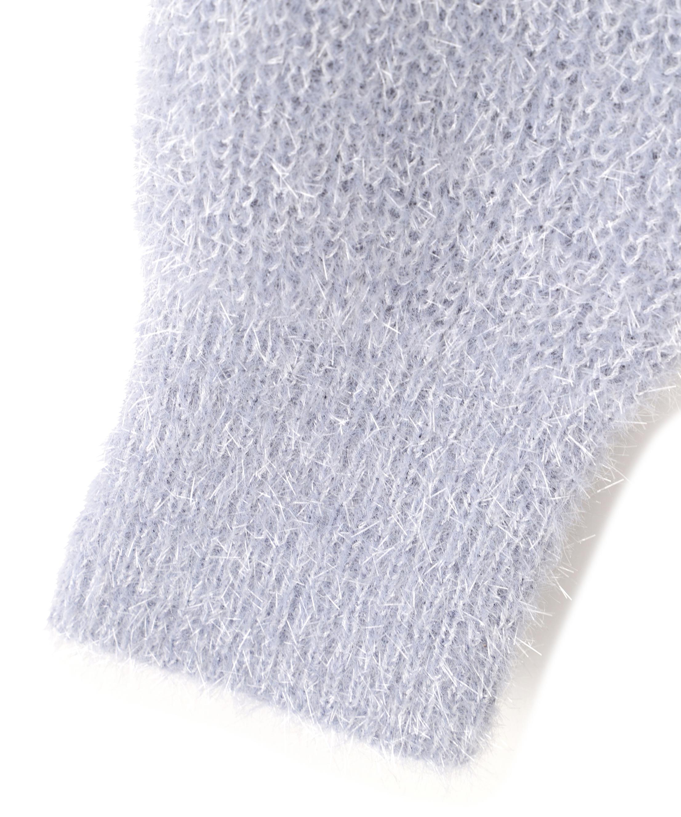 サイドリボンフィルムフェザーニット ブルー