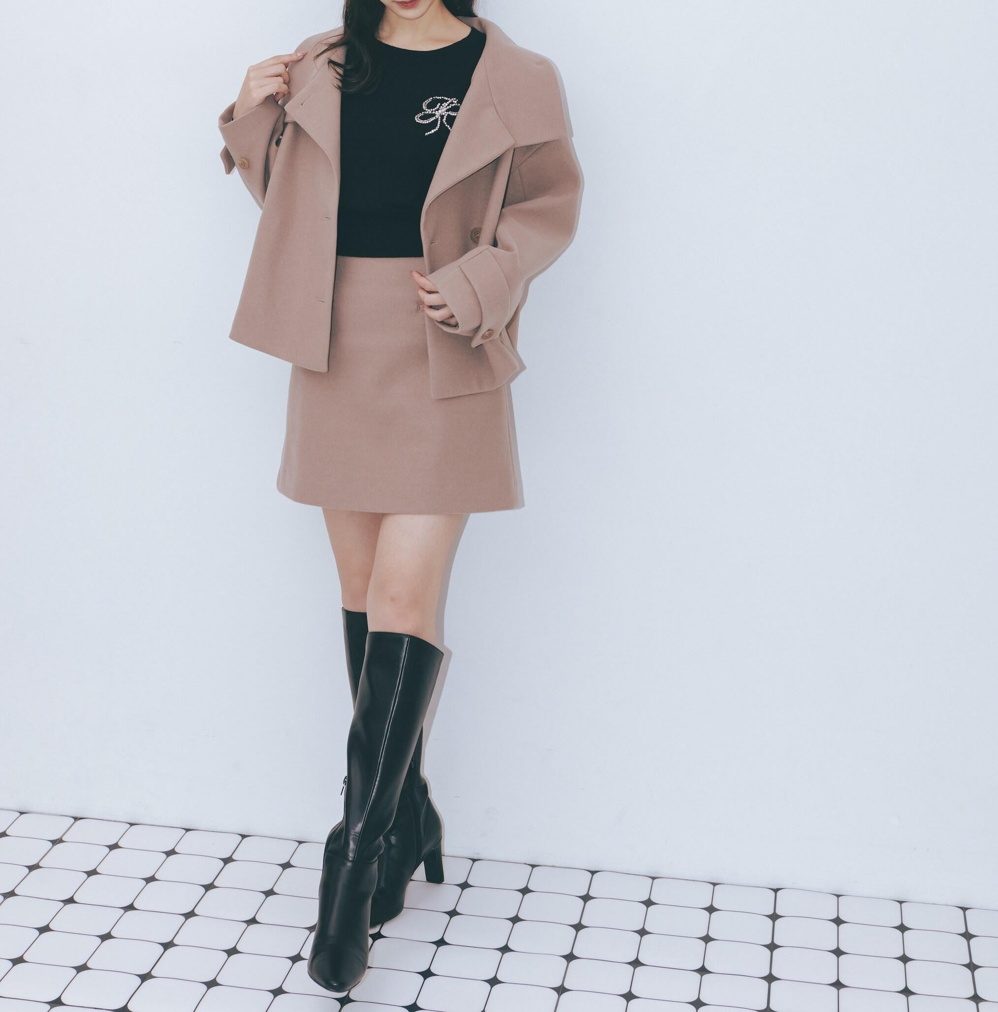 ロングブーツ ブラックスムース