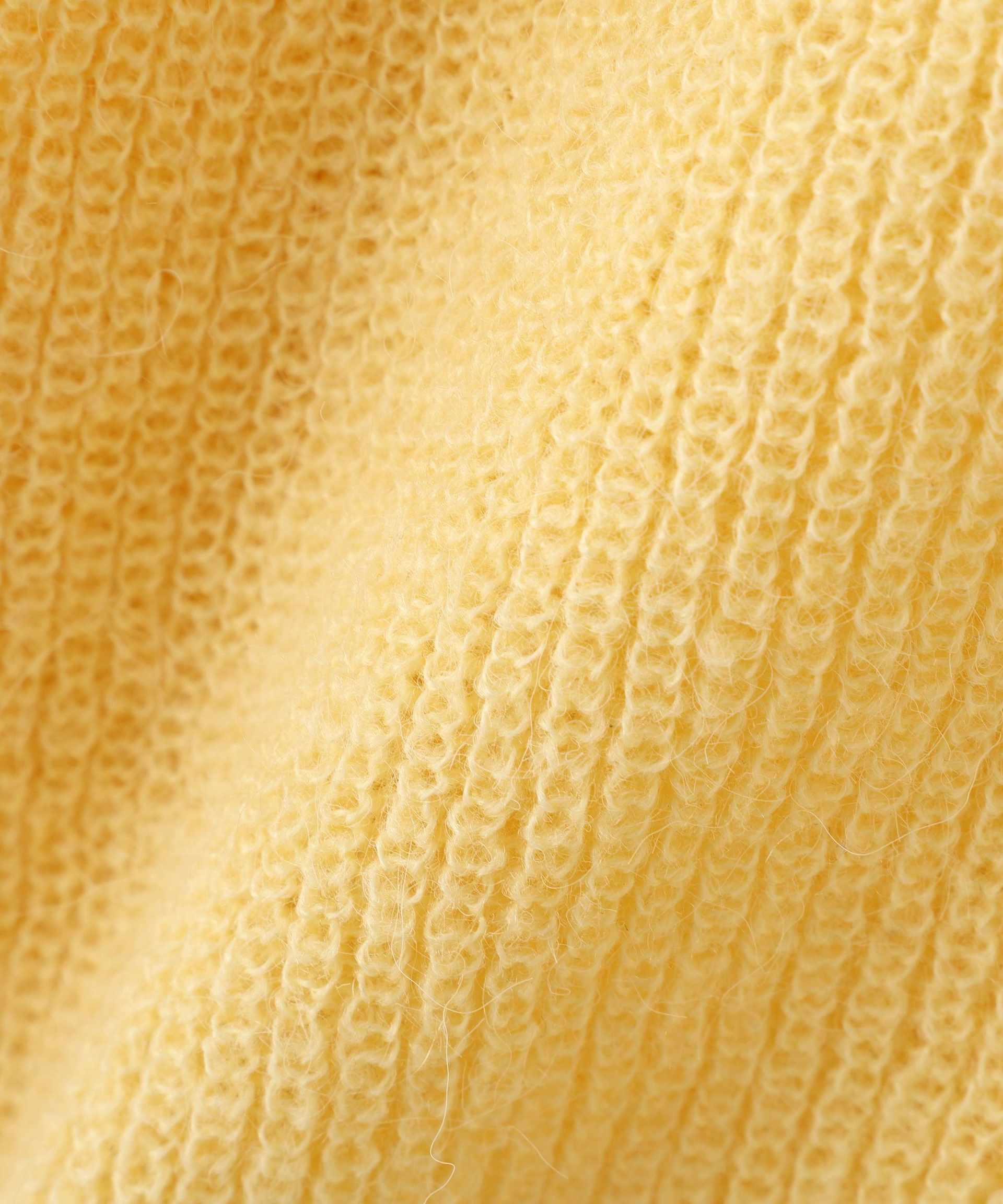 5GモヘヤタッチVネックカーディガン イエロー