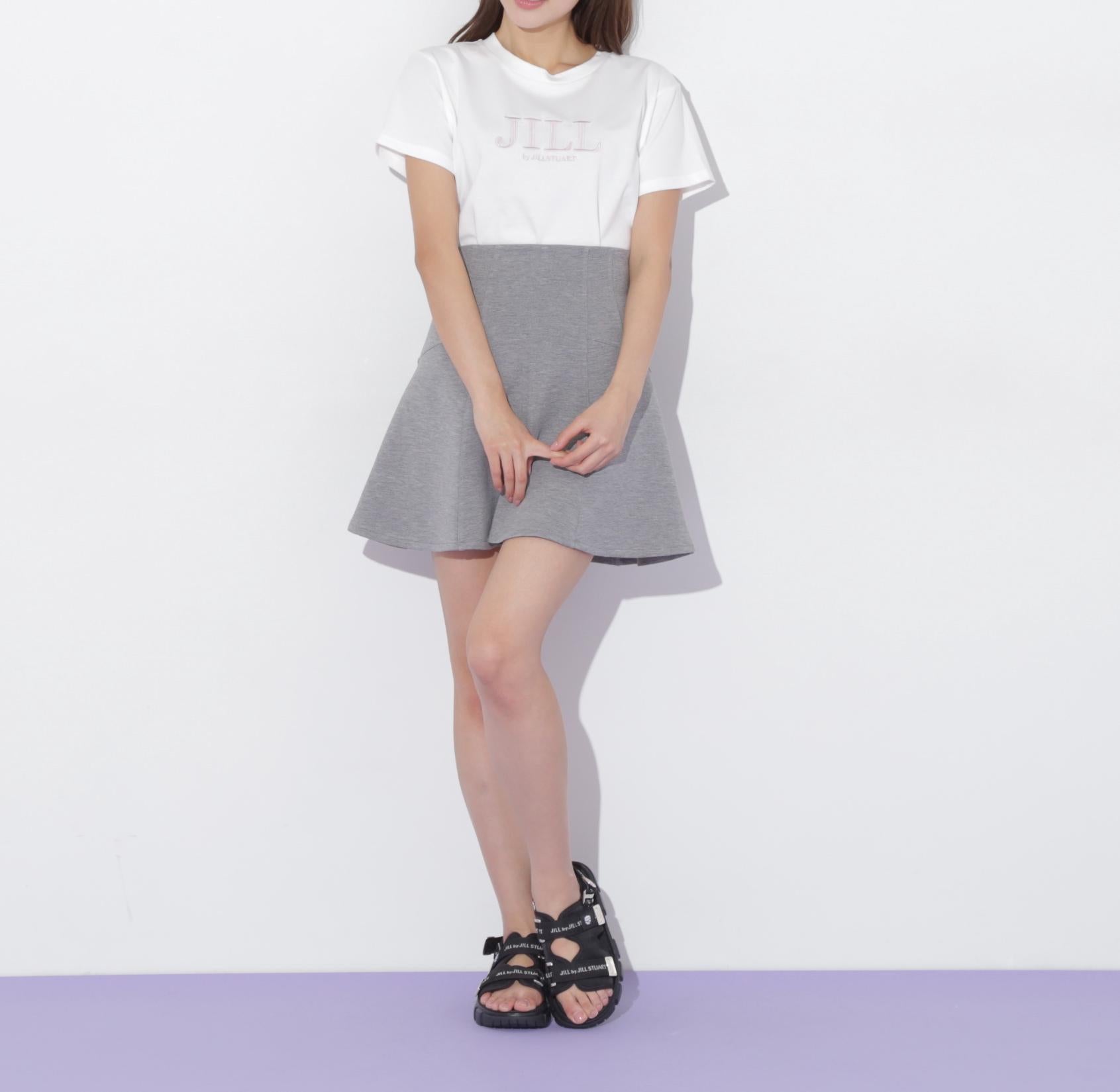 ダイバー素材インナーパンツ付スカート グレー