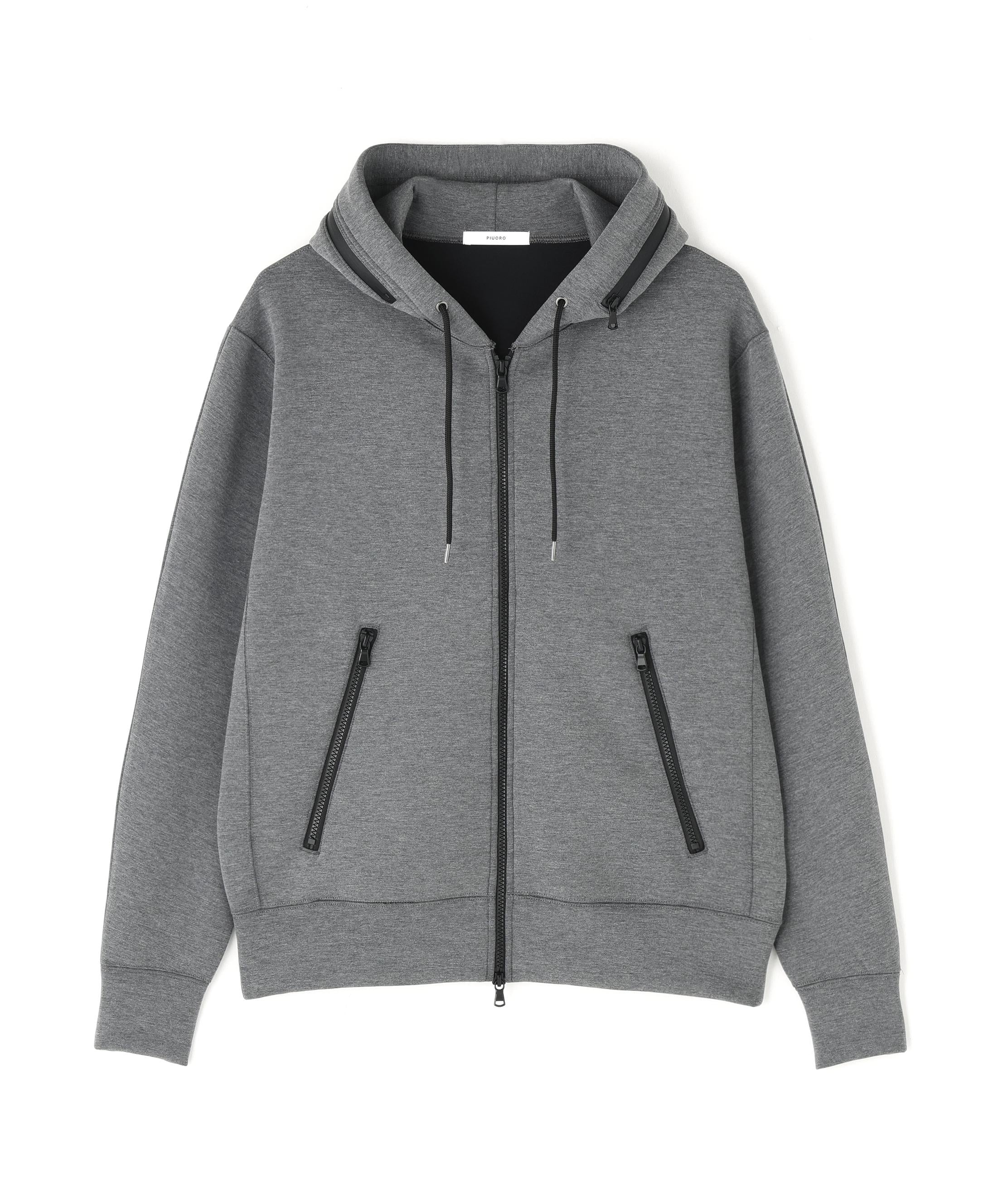 PIUORO(ピウオロ)CARDBOARD ZIP HOODIE チャコール